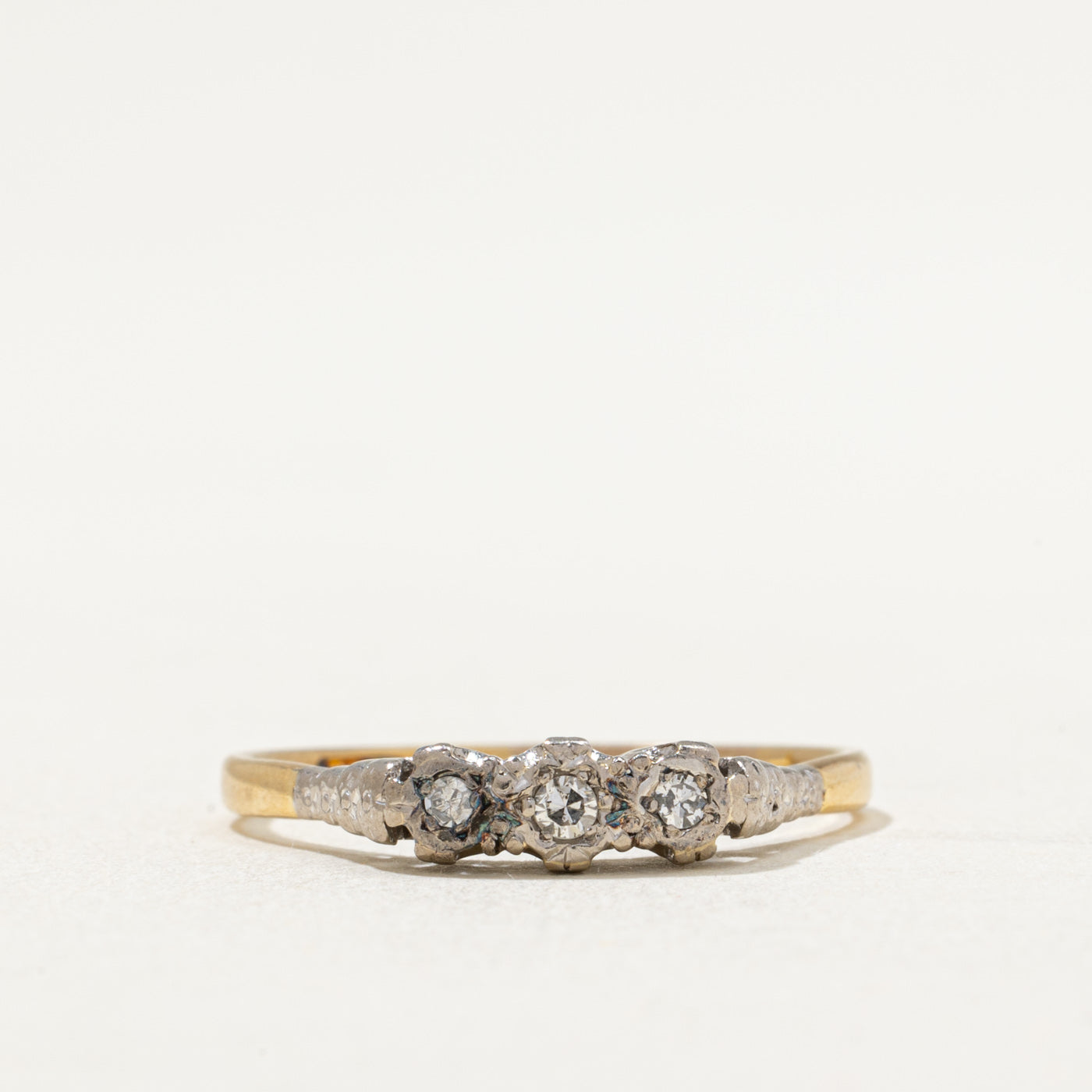 Vintage Three Stone Diamond Ring | 0.07ctw | SZ 8.5