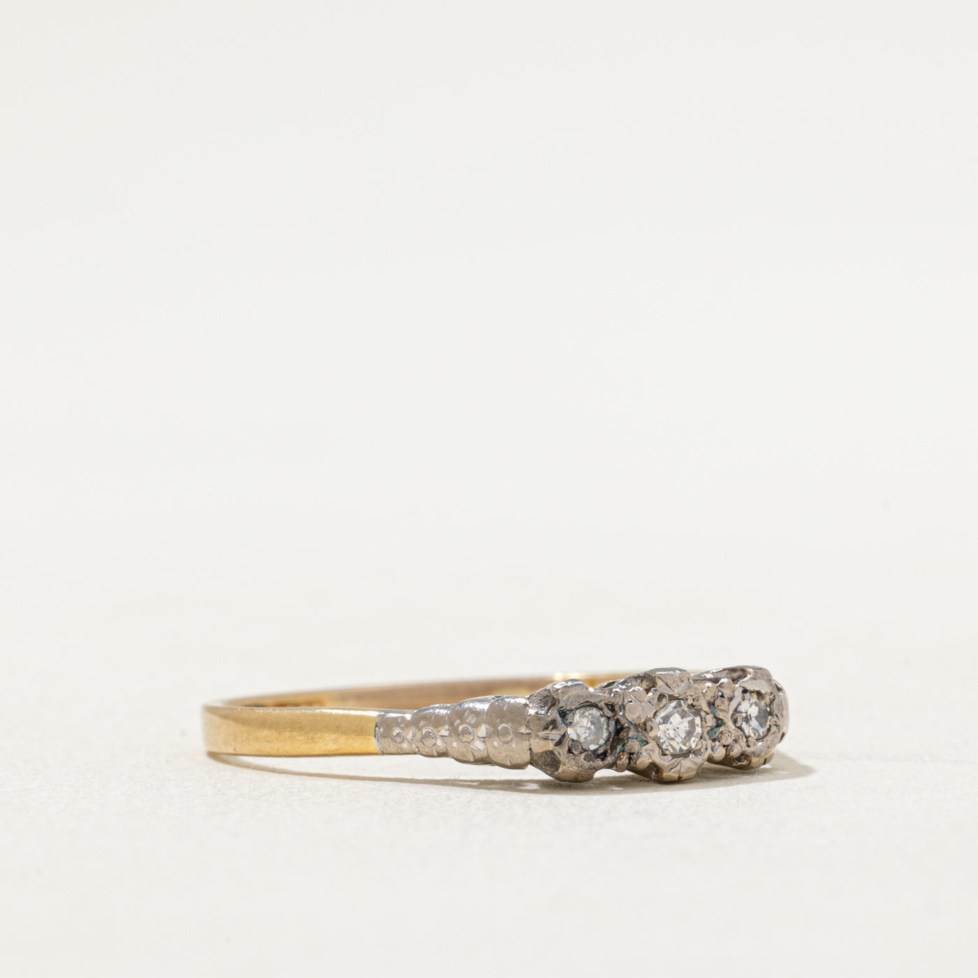 Vintage Three Stone Diamond Ring | 0.07ctw | SZ 8.5