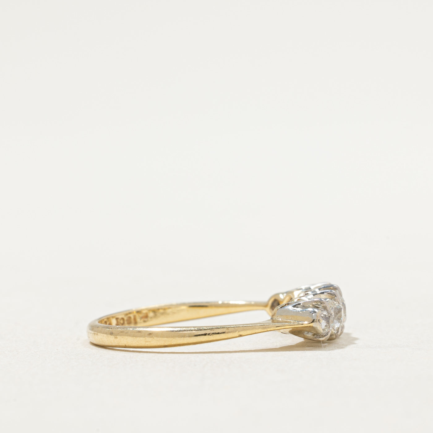 Bague cinq diamants taille ancienne européenne | 0,53 ct au total | Taille 6,75
