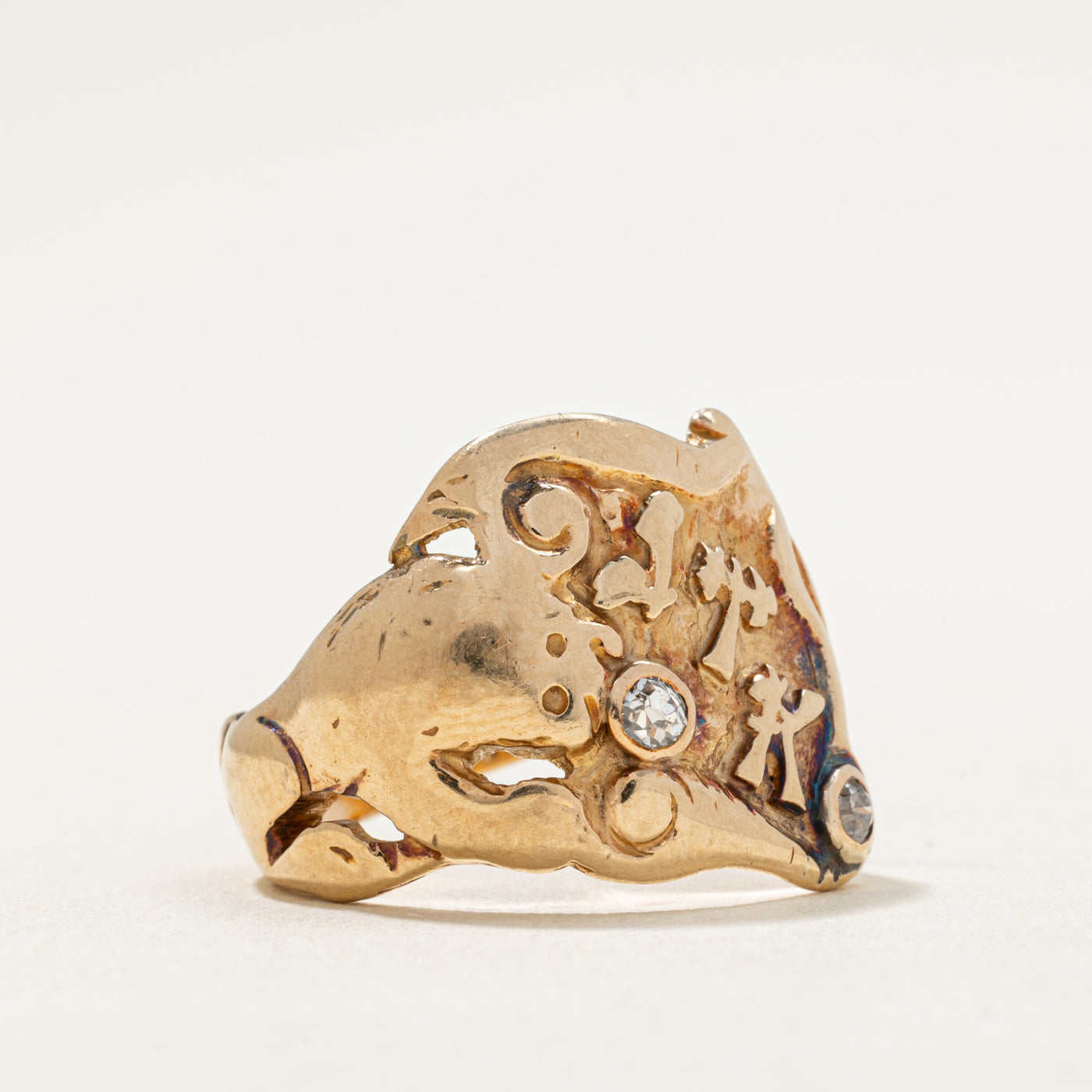 Diamond 'JTK' Initial Ring | 0.15ctw | SZ 9.25