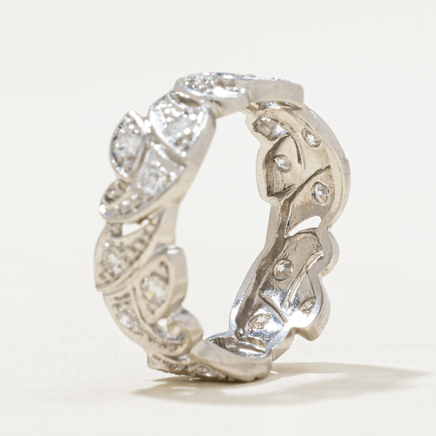 Diamond Leaf Design Band | 0.54ctw | SZ 6.75