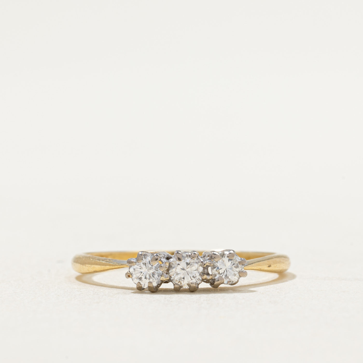 Bague trois diamants | 0,26 ct au total | Taille 6,5