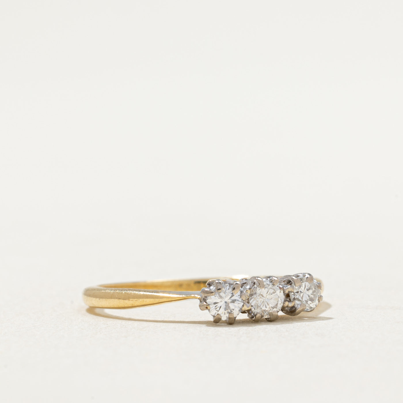 Bague trois diamants | 0,26 ct au total | Taille 6,5
