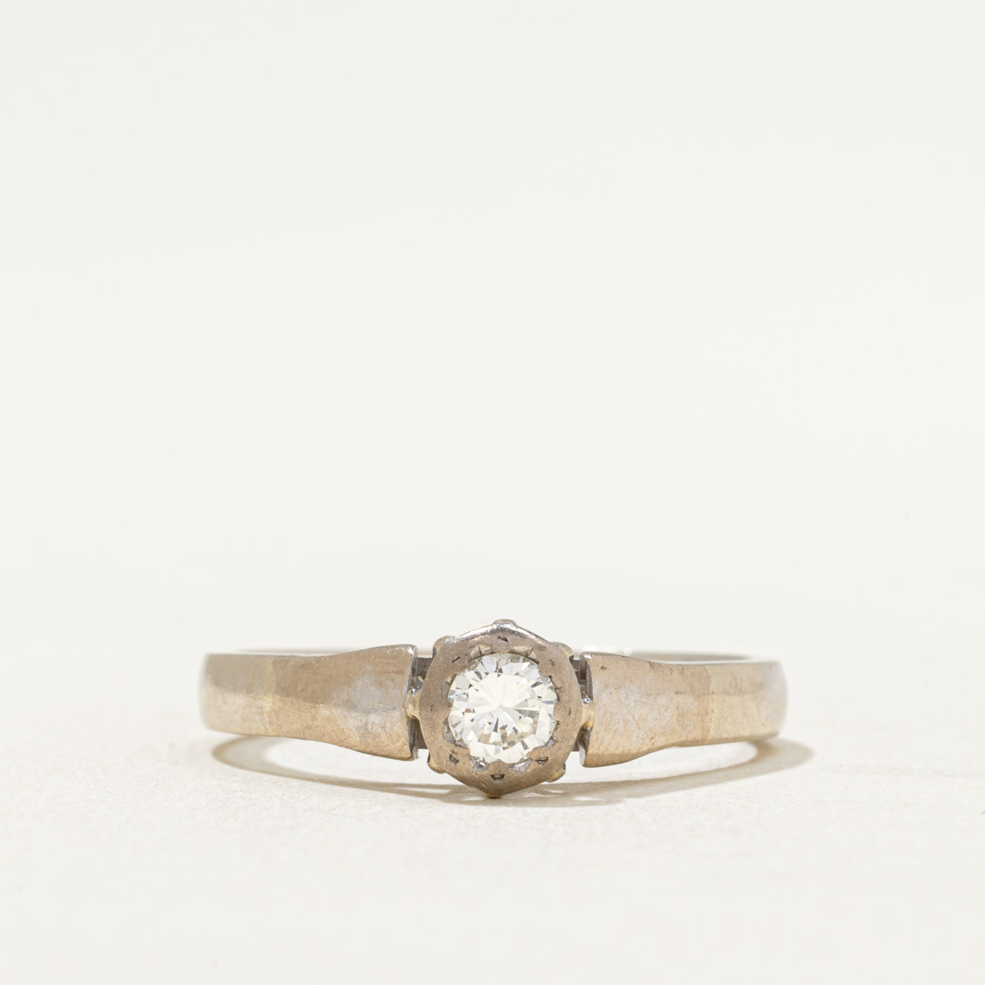 Solitaire Bezel Set Diamond Ring | 0.22ct | SZ 8.75
