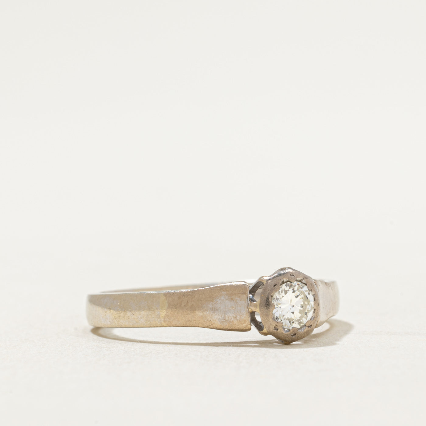 Solitaire Bezel Set Diamond Ring | 0.22ct | SZ 8.75