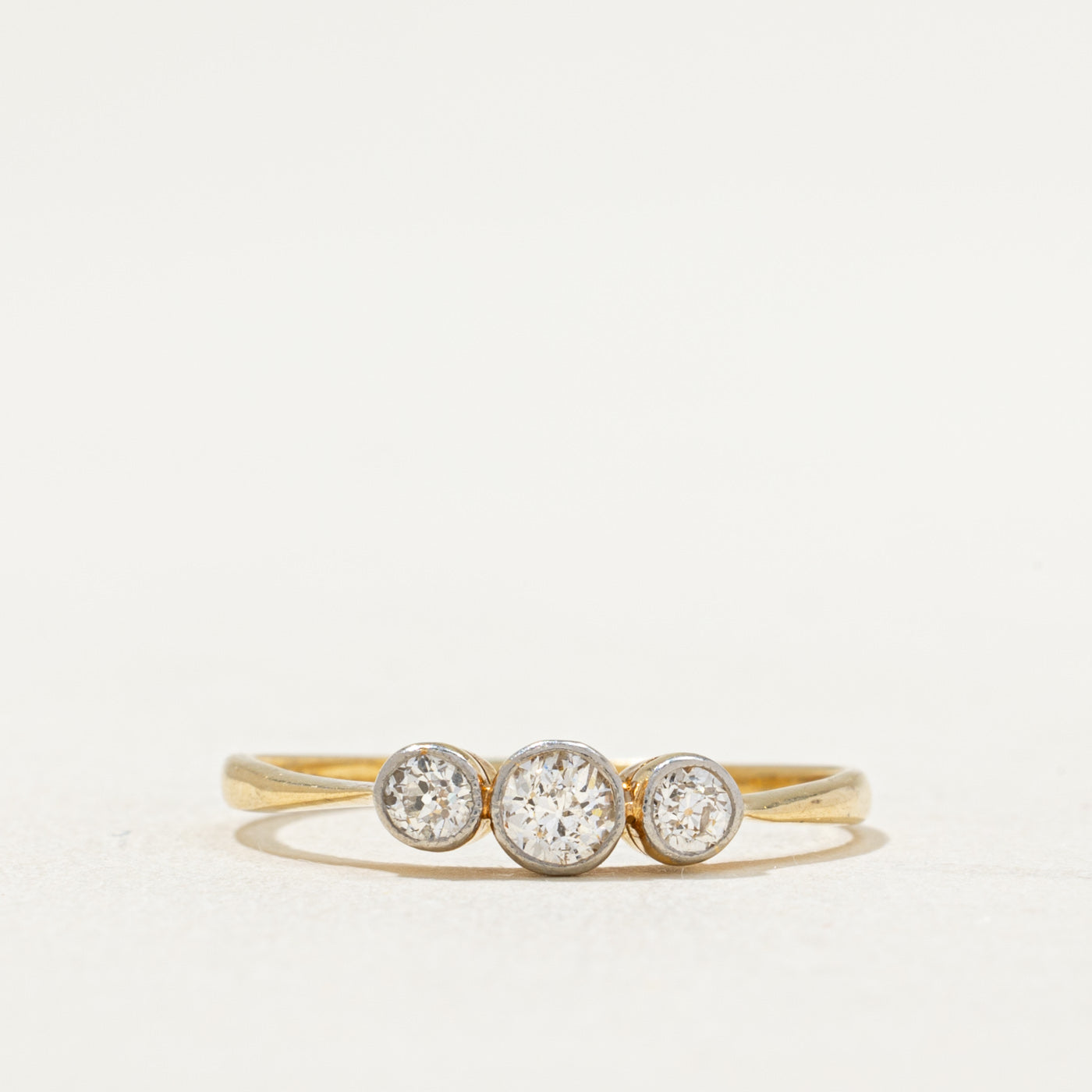Three Stone Old European Cut Diamond Ring | 0.29ctw | SZ 7