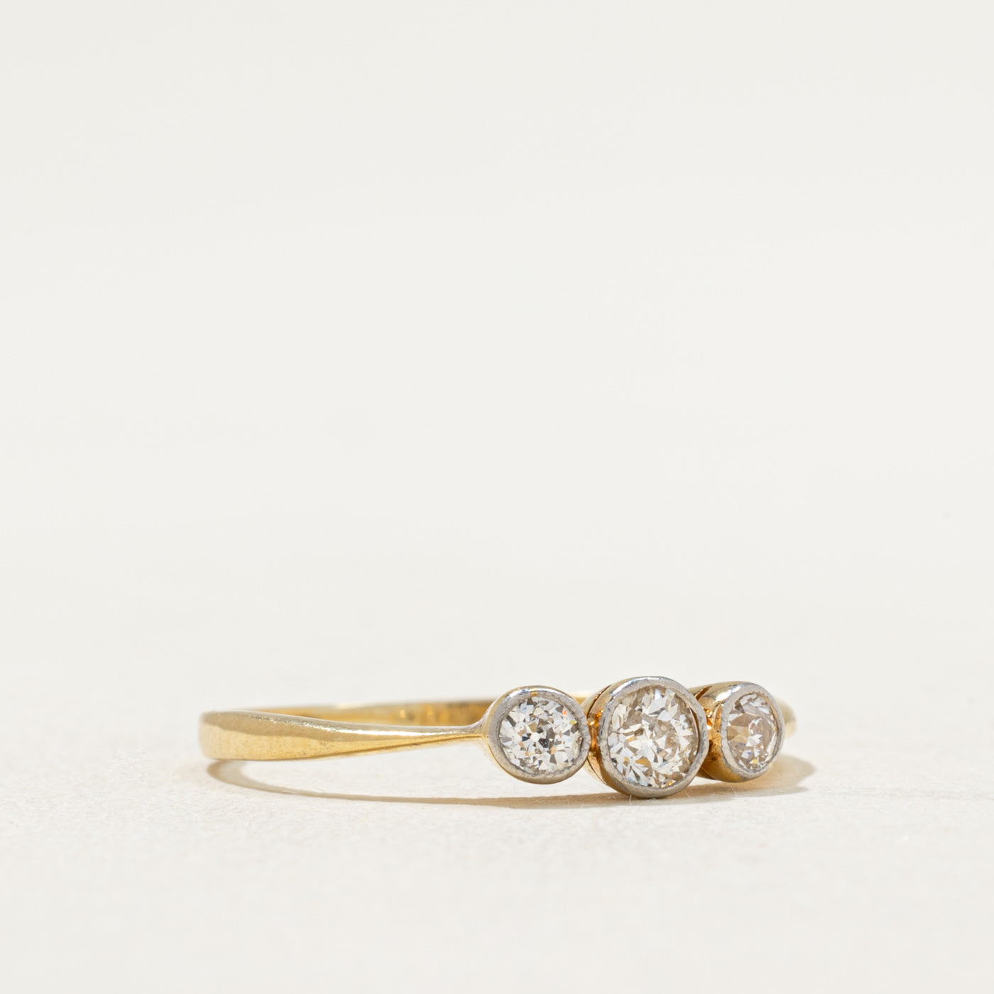 Three Stone Old European Cut Diamond Ring | 0.29ctw | SZ 7