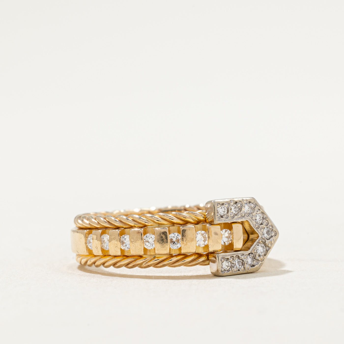 Diamond Accent Buckle Ring | 0.23ctw | SZ 8.5