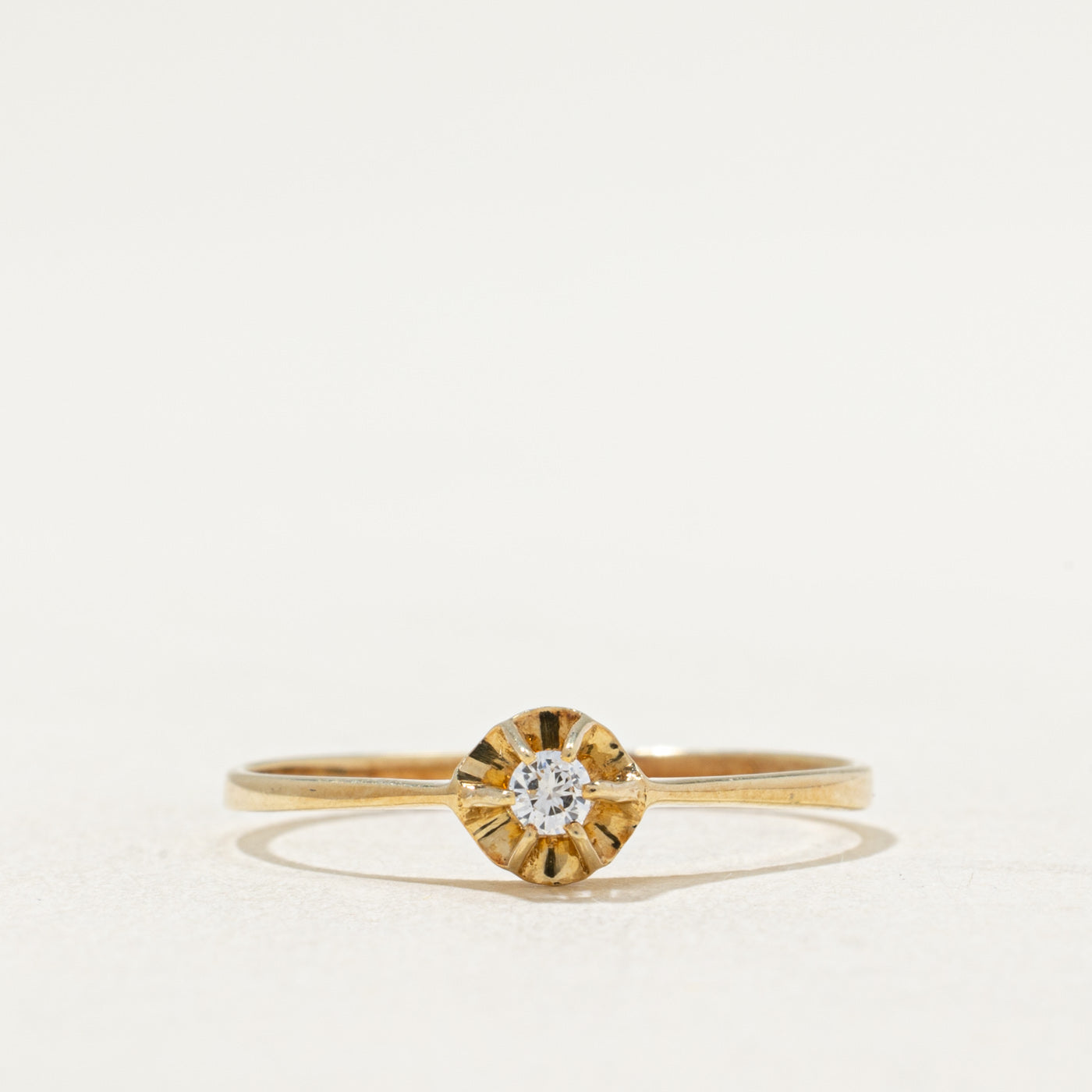 Solitaire Belcher Set Diamond Ring | 0.05ct | SZ 8