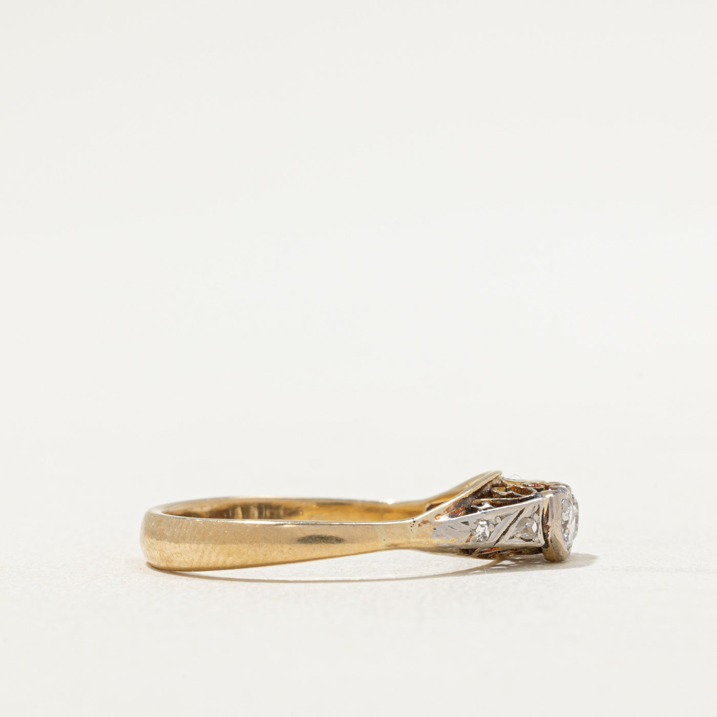 Antique Two Stone Diamond Heart Ring | 0.16ctw | SZ 8.25