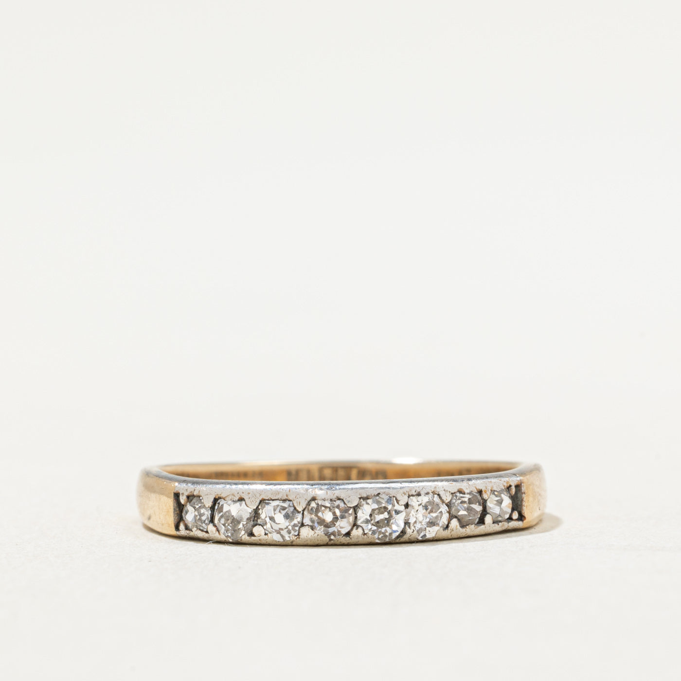 Vintage Silver Topped Semi Eternity Diamond Band | 0.40ctw | SZ 8.5
