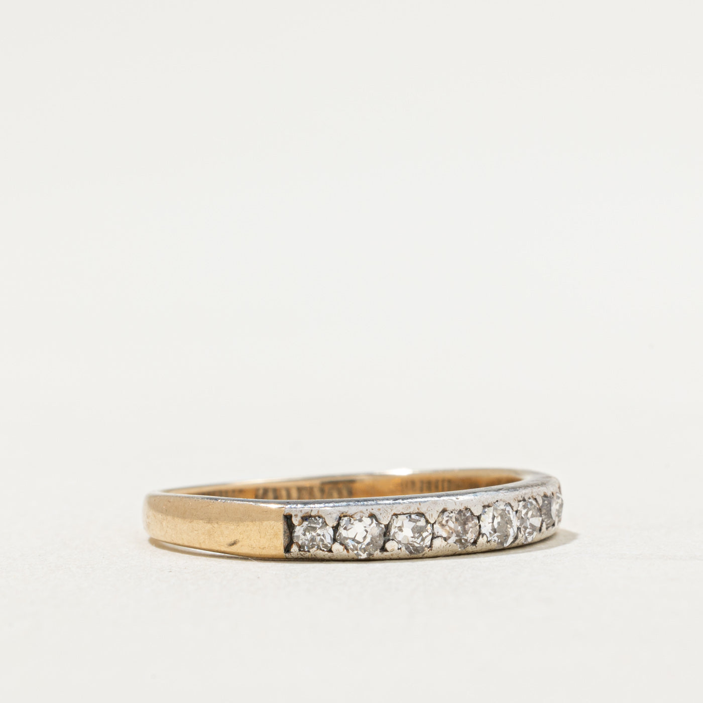 Vintage Silver Topped Semi Eternity Diamond Band | 0.40ctw | SZ 8.5