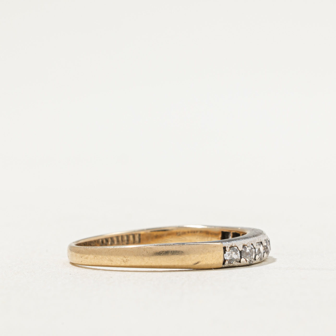 Vintage Silver Topped Semi Eternity Diamond Band | 0.40ctw | SZ 8.5