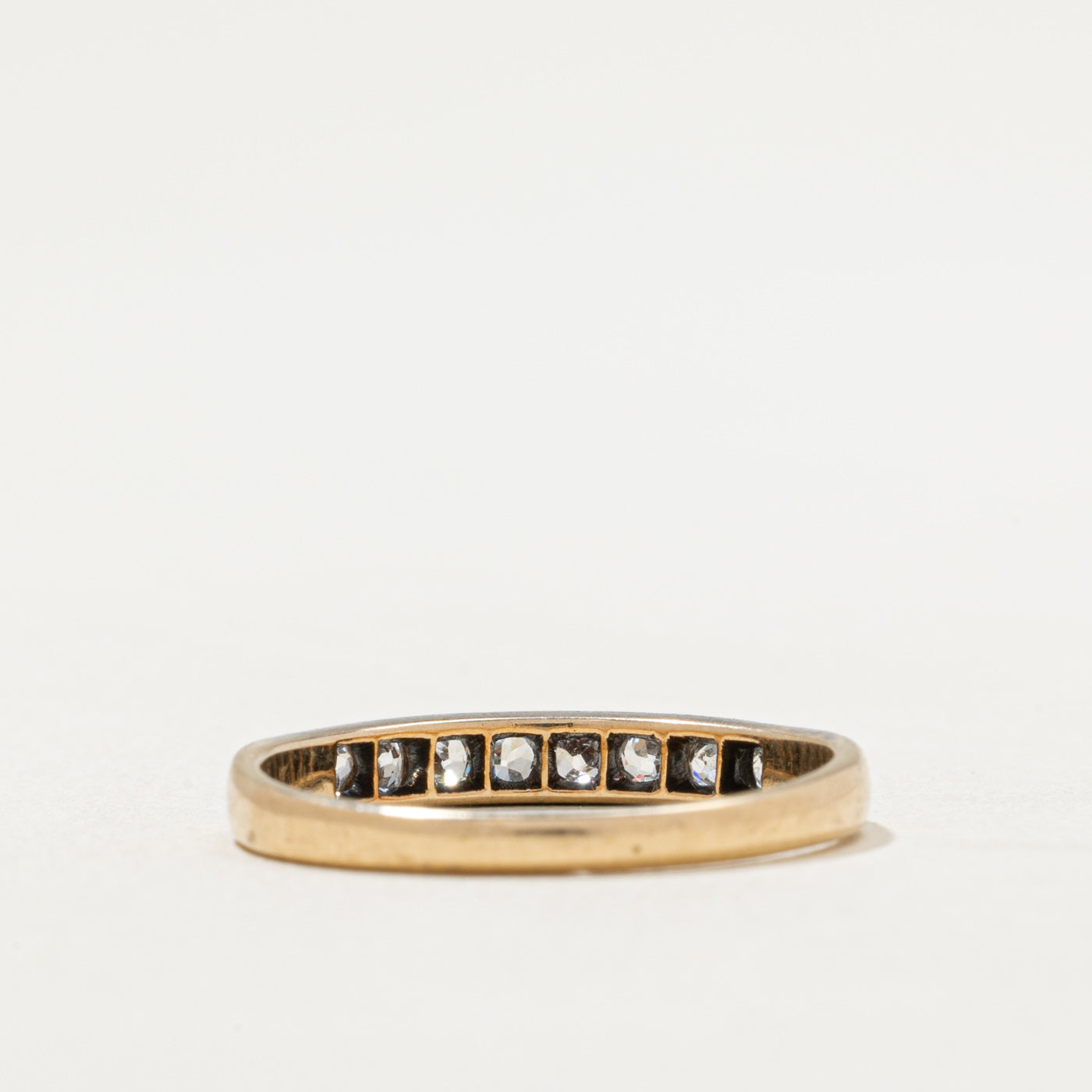 Vintage Silver Topped Semi Eternity Diamond Band | 0.40ctw | SZ 8.5