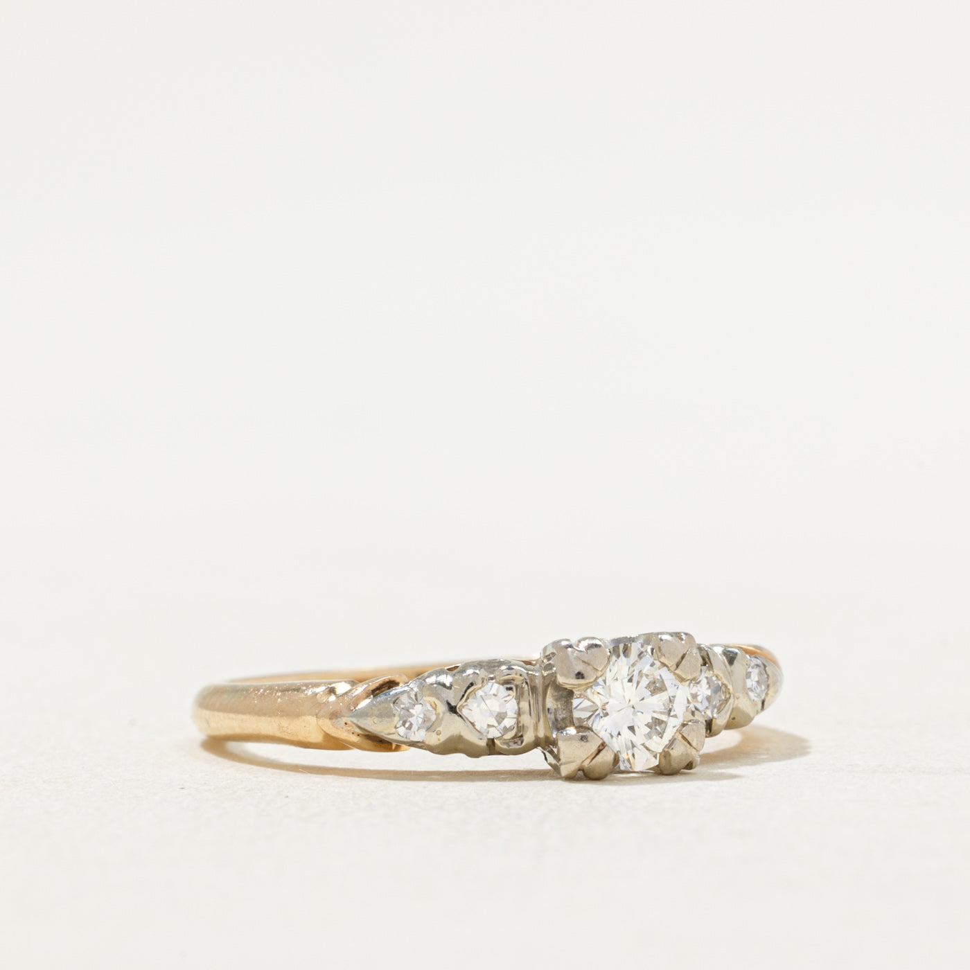 Bague de fiançailles vintage en diamant | 0,32 ct | Taille 6,75