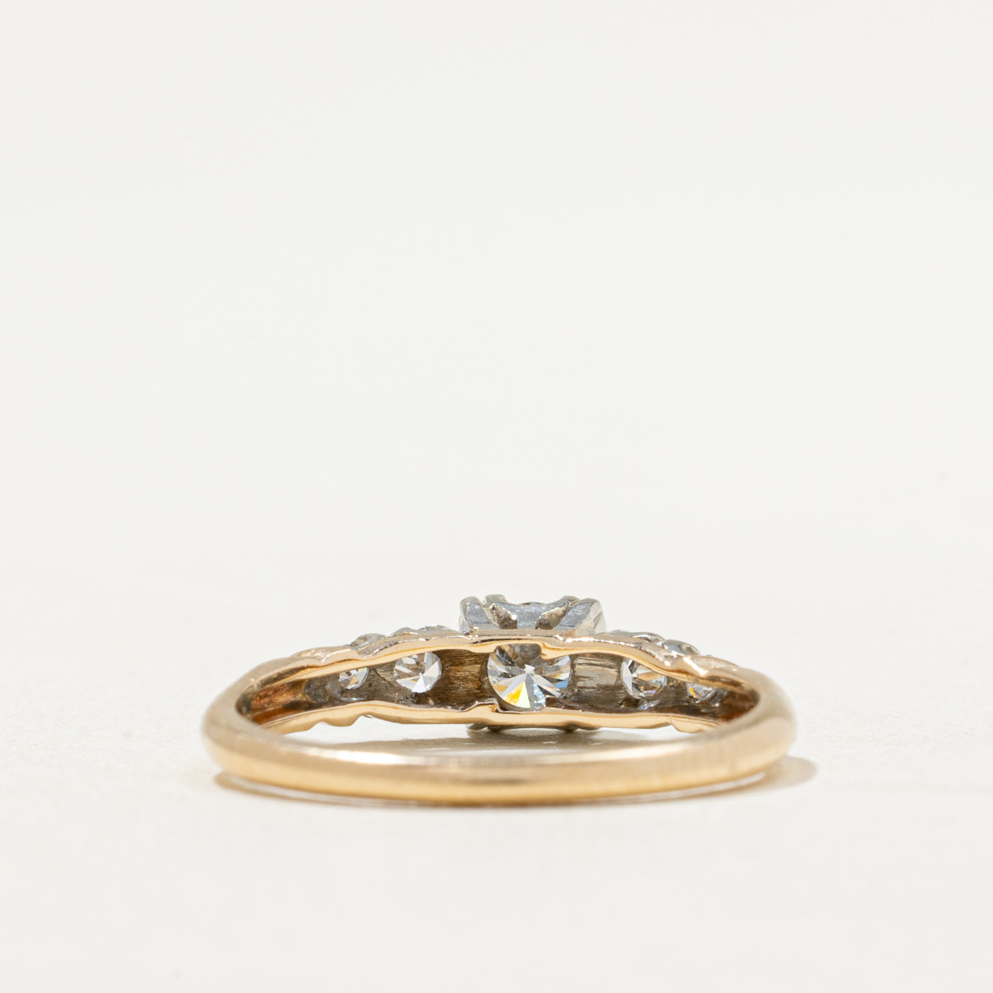 Bague de fiançailles vintage en diamant | 0,32 ct | Taille 6,75