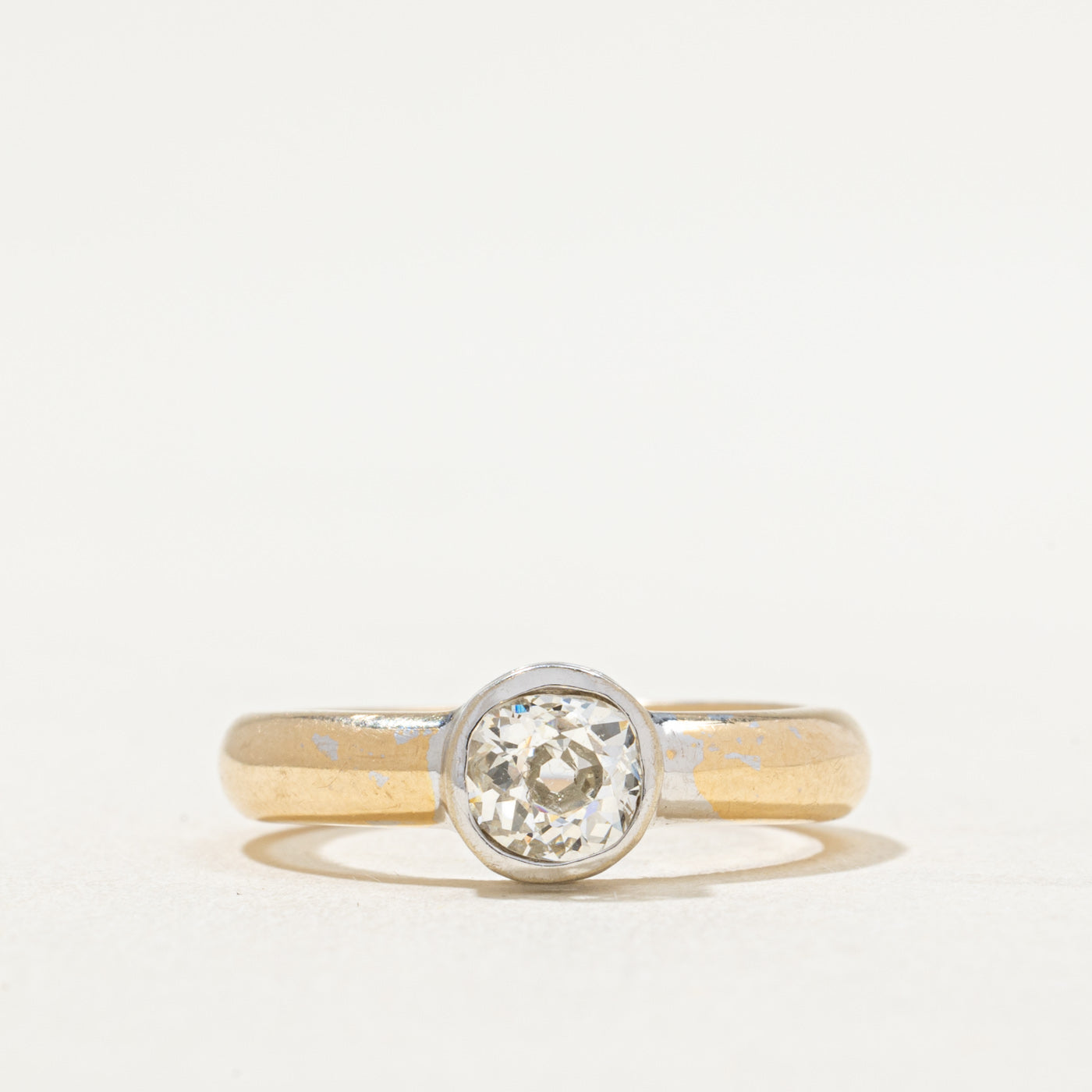 Antique Bezel Set Diamond Engagement Ring SZ