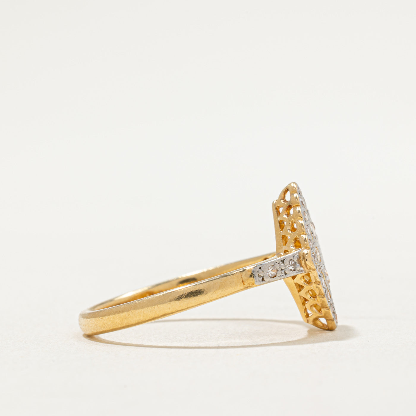 Diamond Rhombus Shaped Ring | 0.28ctw | SZ 9