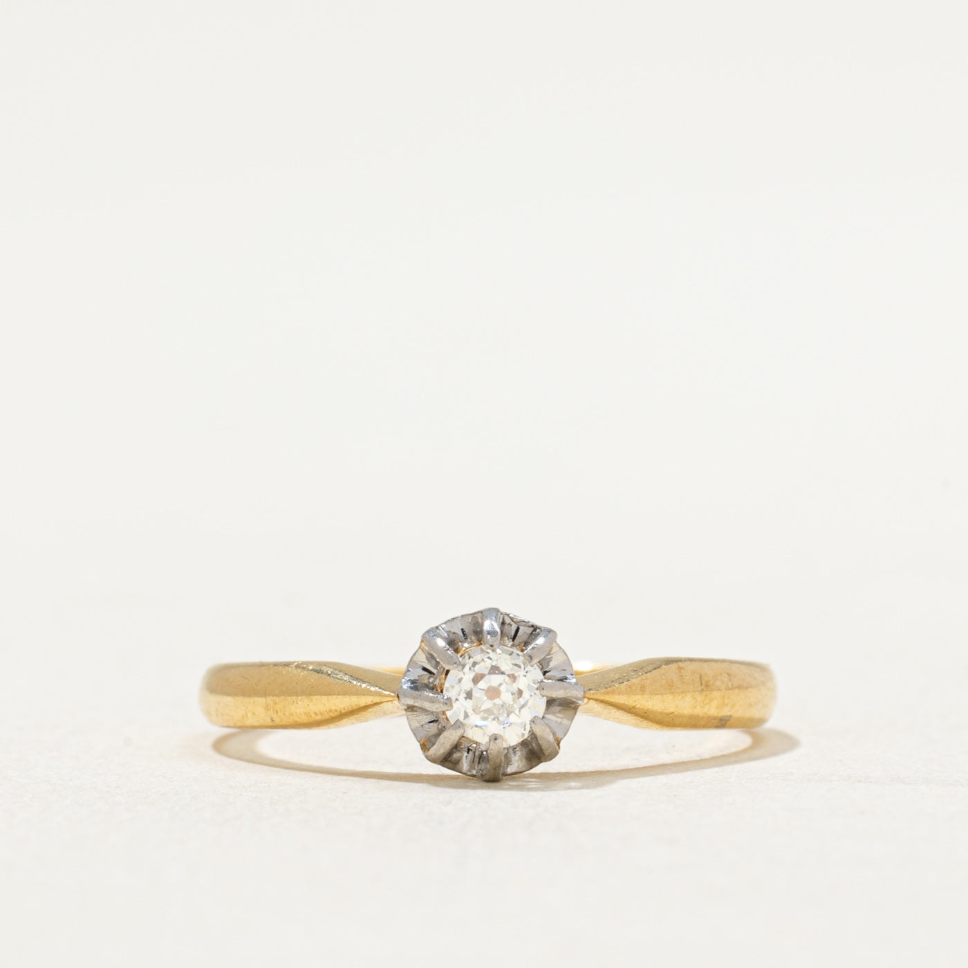 Antique Single Stone Diamond Ring | 0.14ct | SZ 6.5