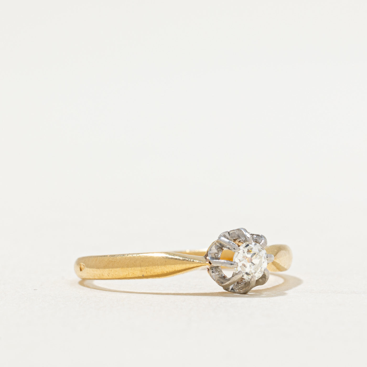 Antique Single Stone Diamond Ring | 0.14ct | SZ 6.5