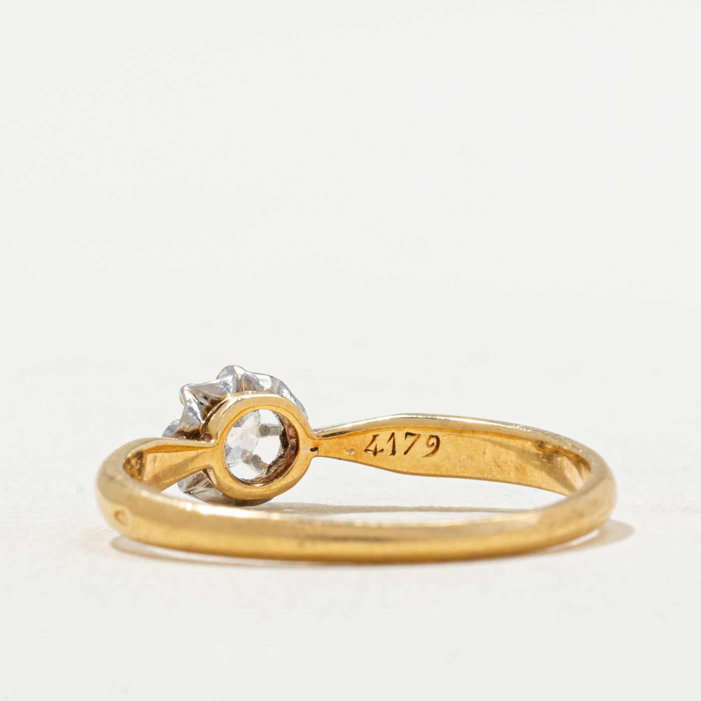 Antique Single Stone Diamond Ring | 0.14ct | SZ 6.5