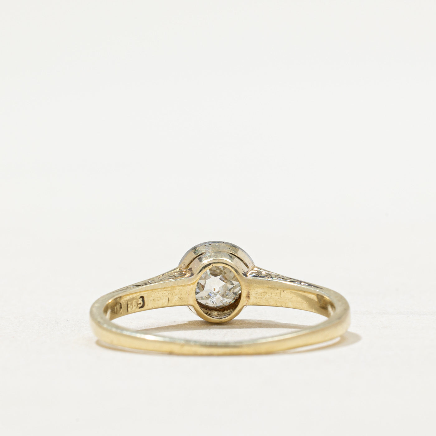 Bague de fiançailles ancienne en diamant de mine ancienne | 0,52 ct | Taille 7,5