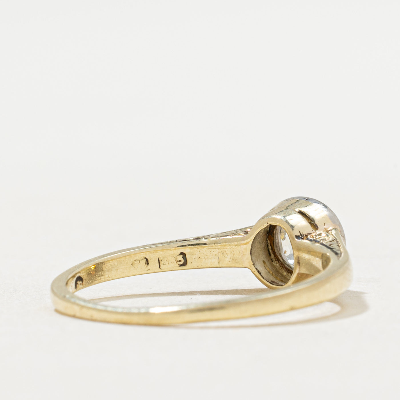 Bague de fiançailles ancienne en diamant de mine ancienne | 0,52 ct | Taille 7,5