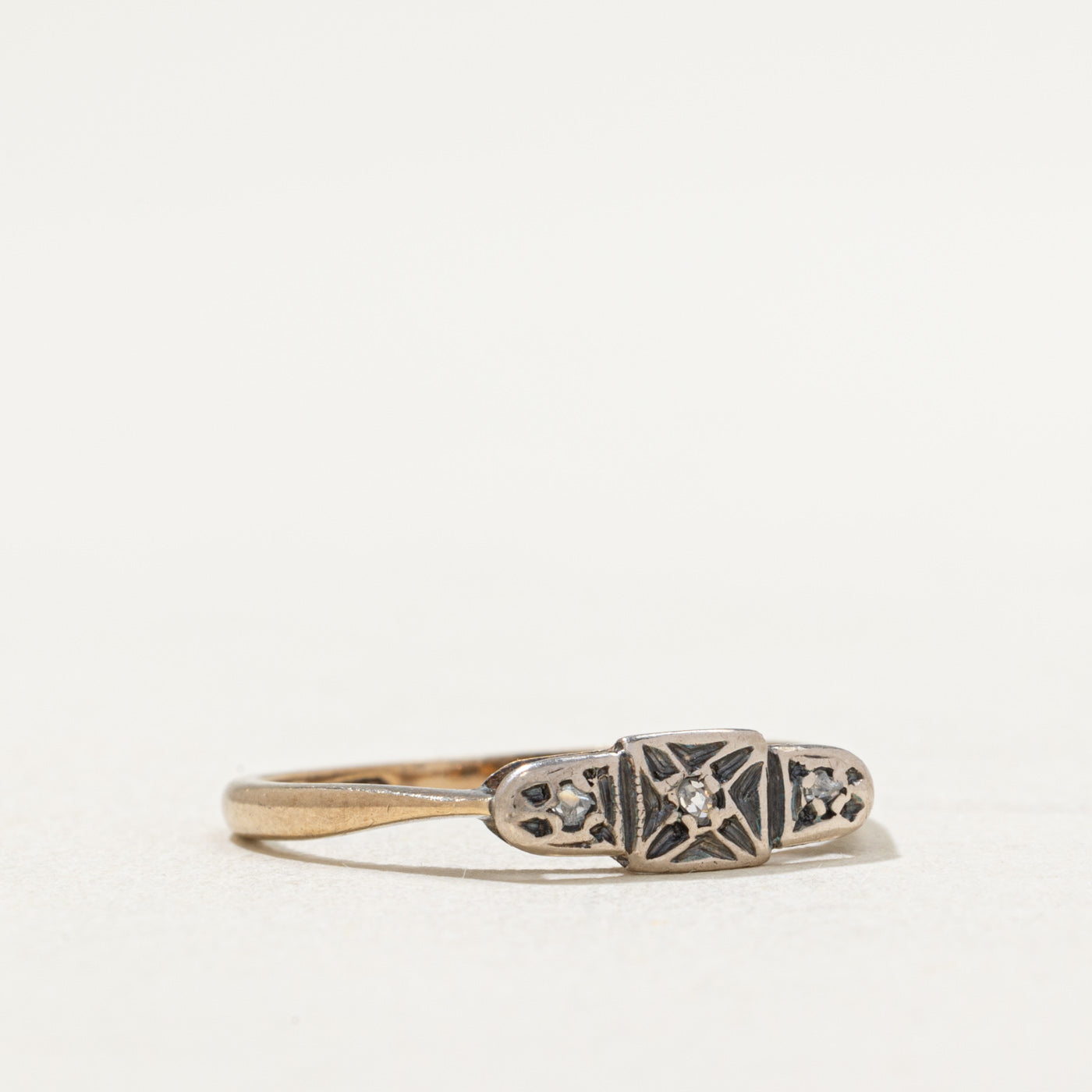Antique Rose Cut Diamond Ring | 0.02ctw | SZ 6