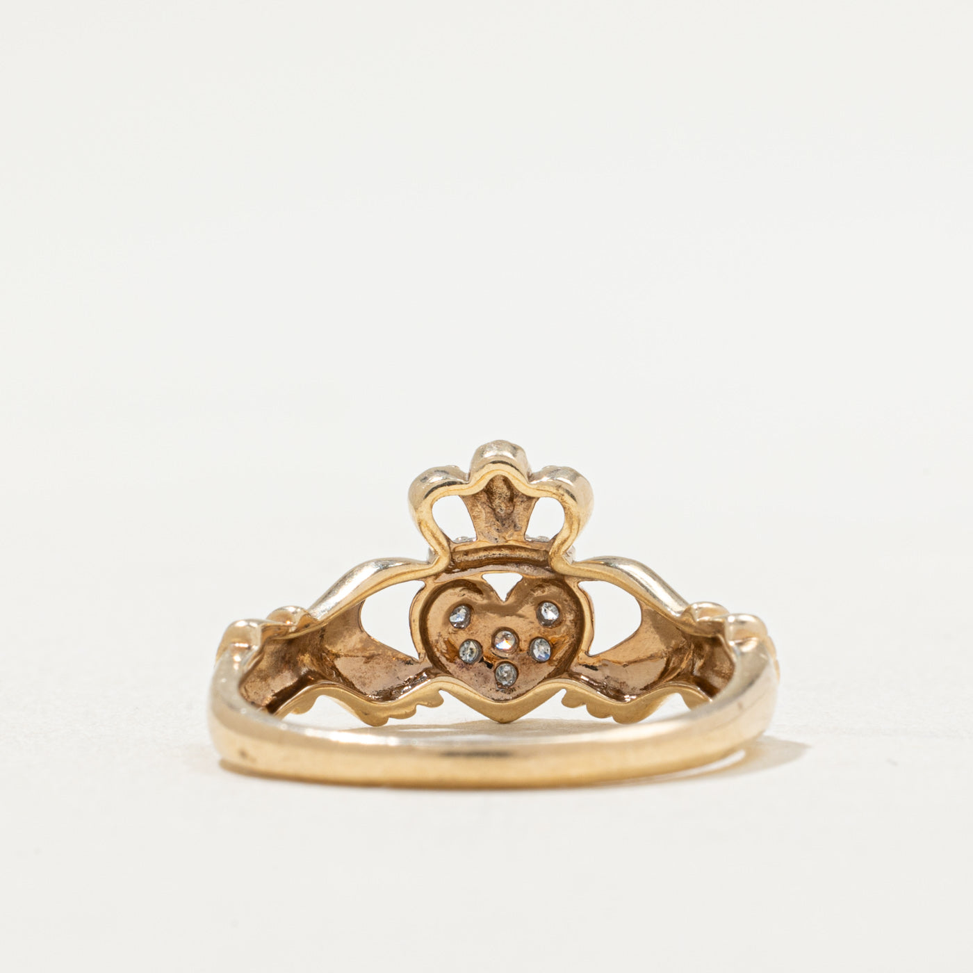 Cluster Diamond Claddagh Ring | 0.03ctw | SZ 6.5