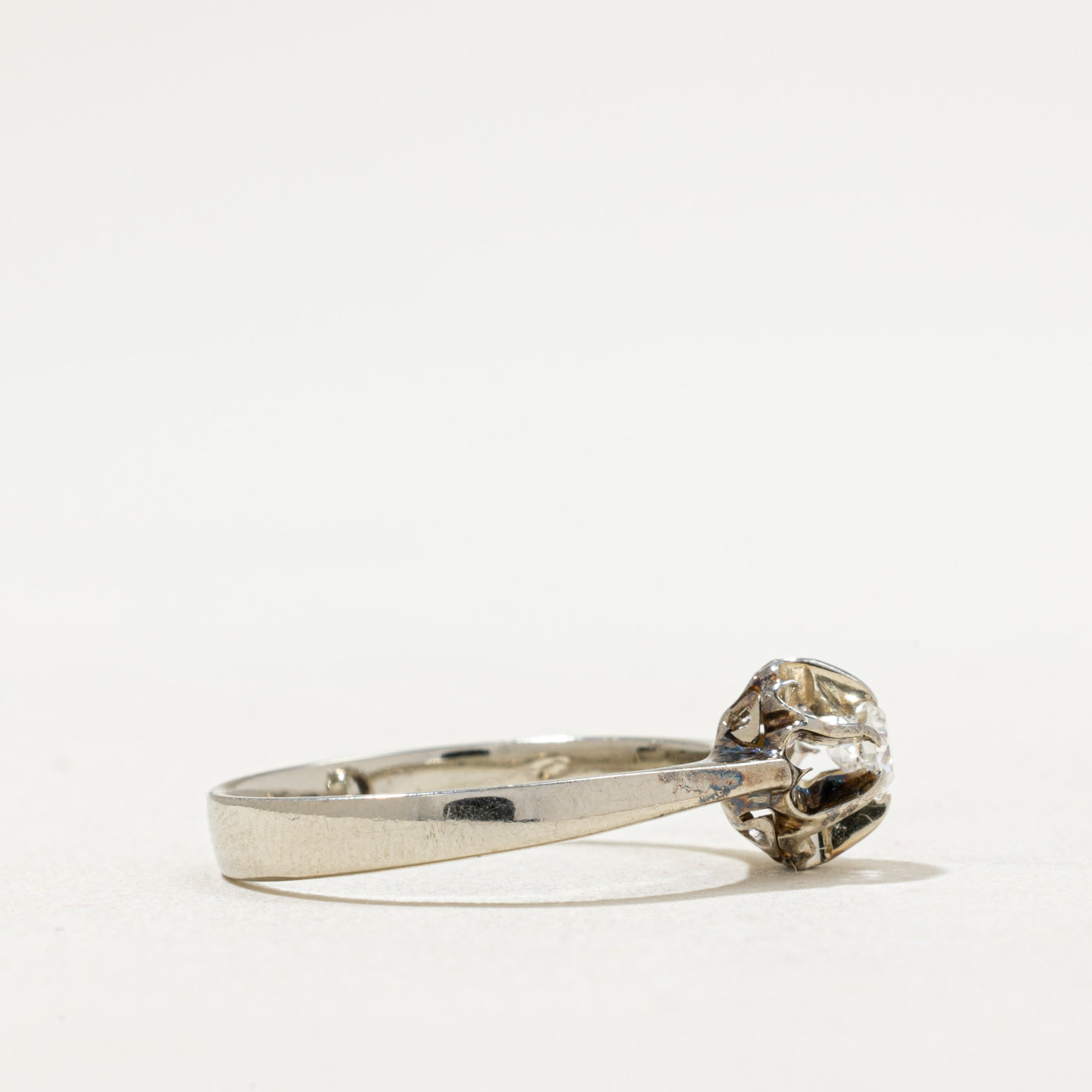 Vintage Belcher Set Diamond Engagement Ring | 0.20ct | SZ 7.75