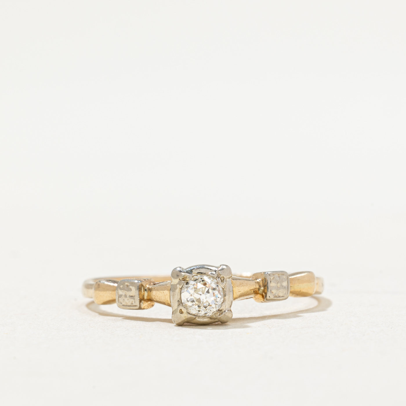 Two Tone Gold Diamond Ring | 0.19ct | SZ 8.5