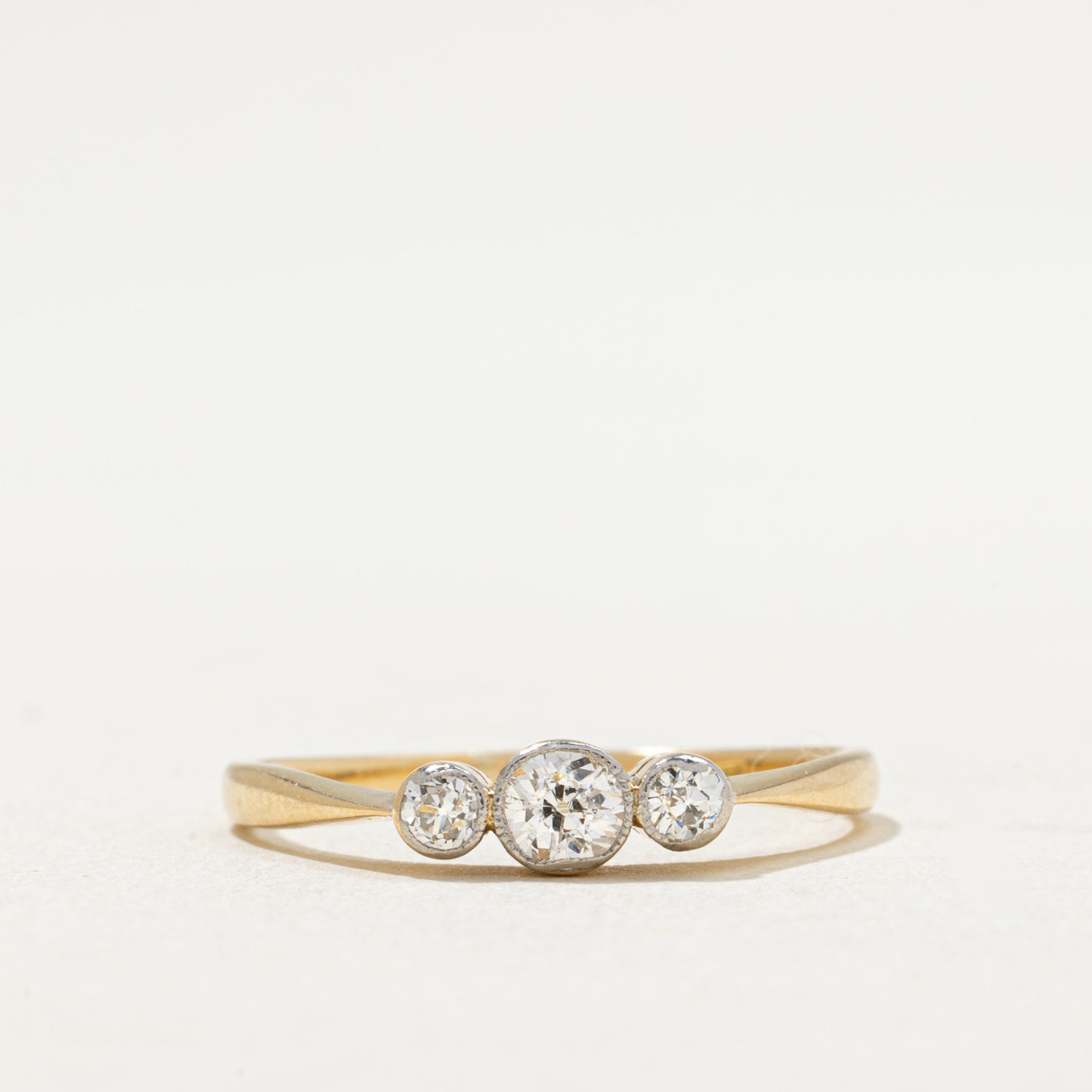 Three Stone Old European Diamond Ring | 0.34ctw | SZ 9