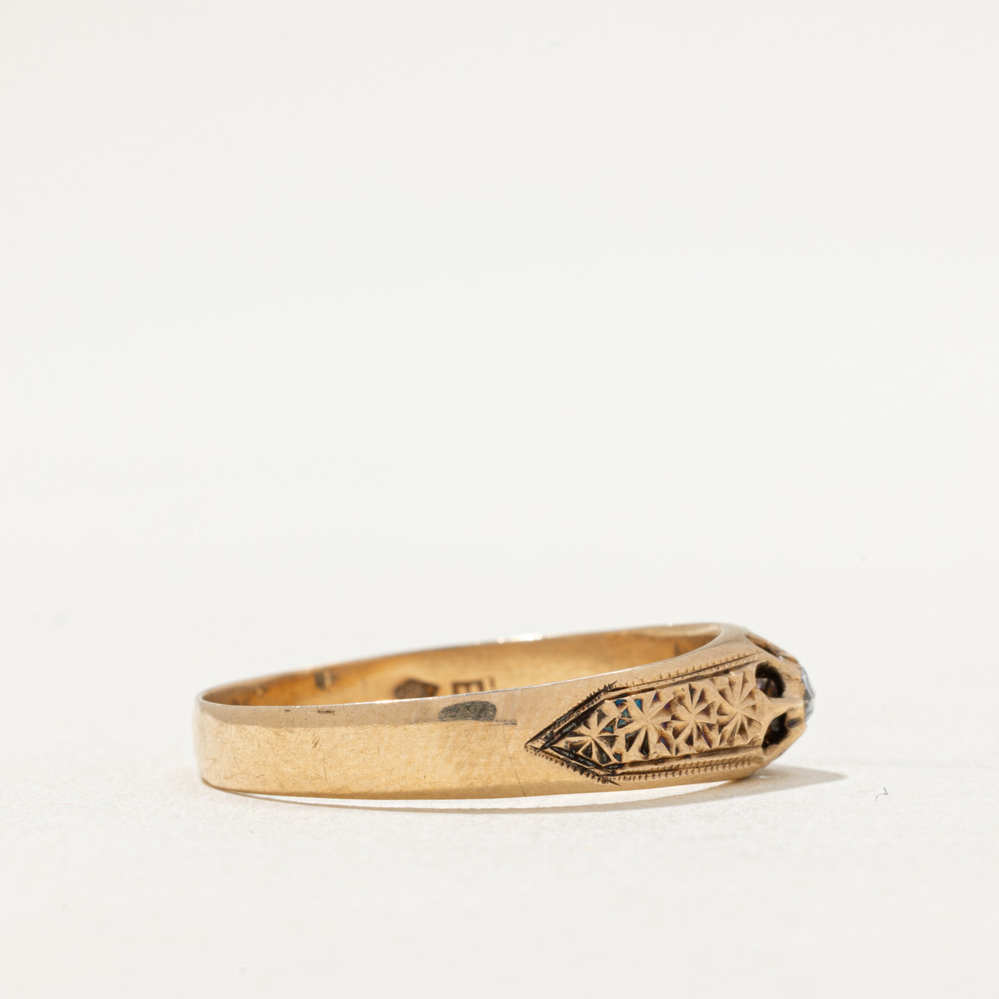 Antique Vienna Diamond Engraved Ring | 0.04ct | SZ 10.25