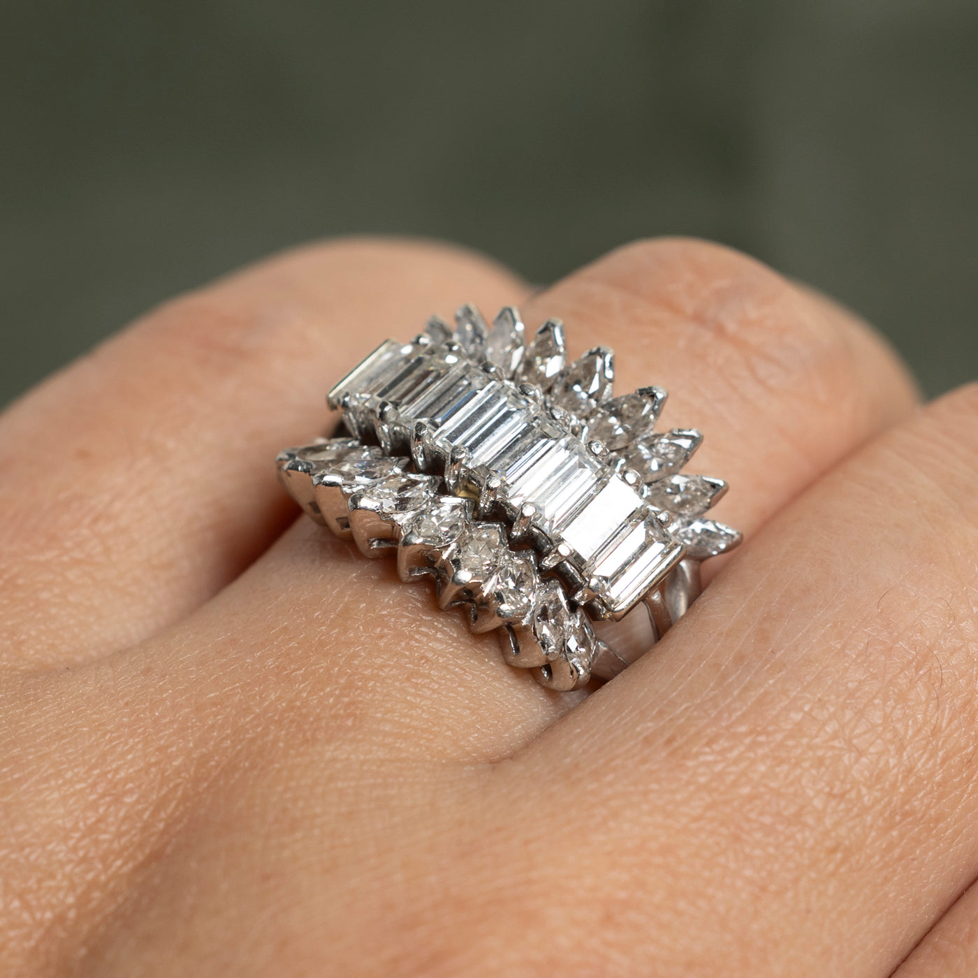 Multi Cut Diamond Cocktail Ring | 3.10ctw | SZ 7.5