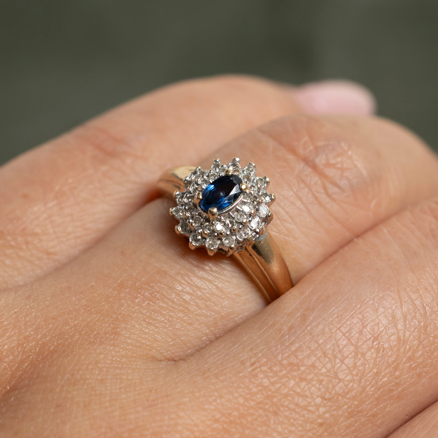 Sapphire & Diamond Petal Ring | 0.27ct, 0.21ctw | SZ 6.75
