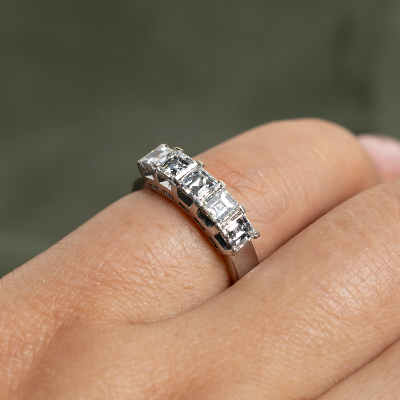 Five Stone Square Cut Diamond Ring | 1.17ctw | SZ 4