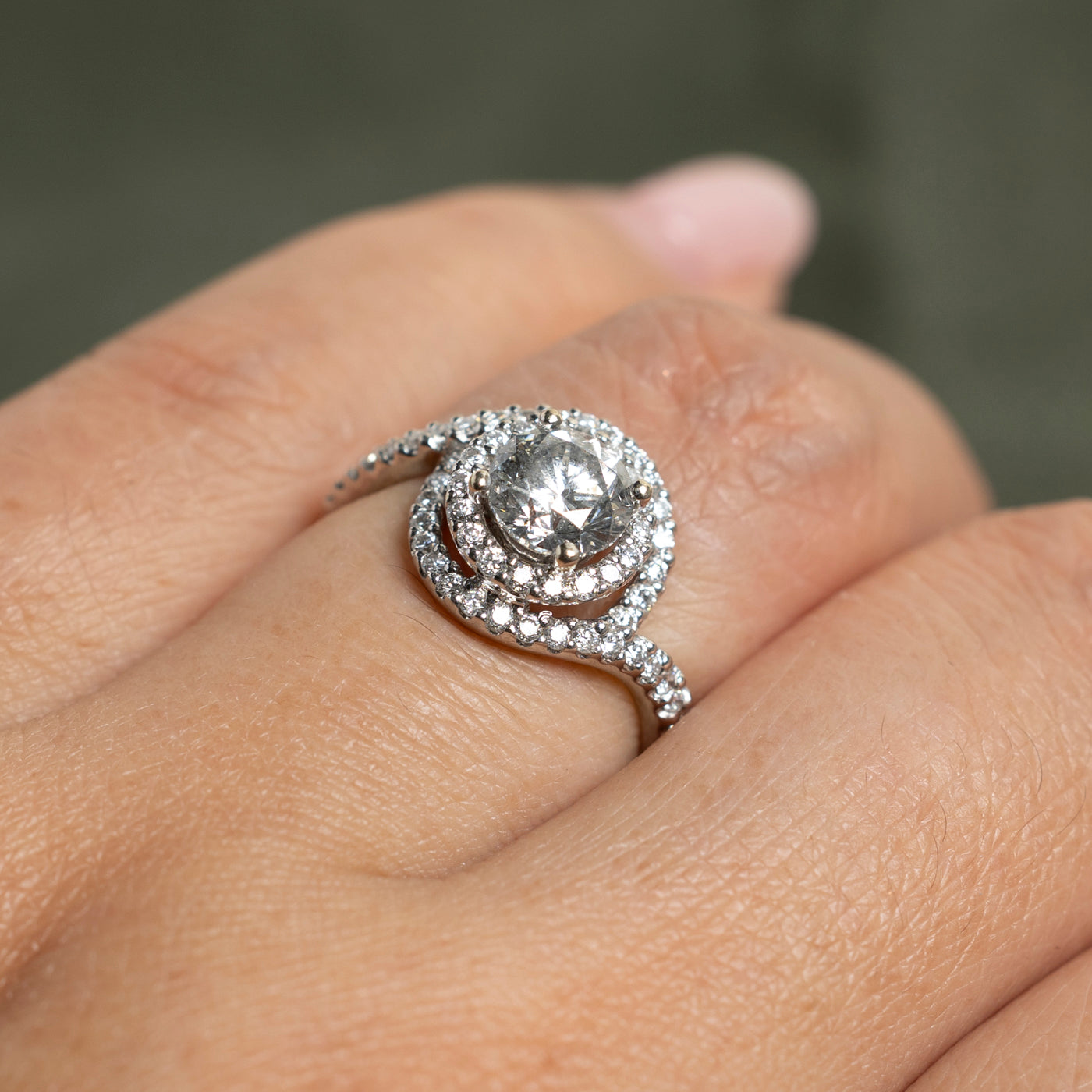 Diamond Double Halo Engagement Ring | 1.51ctw | SZ 5.5