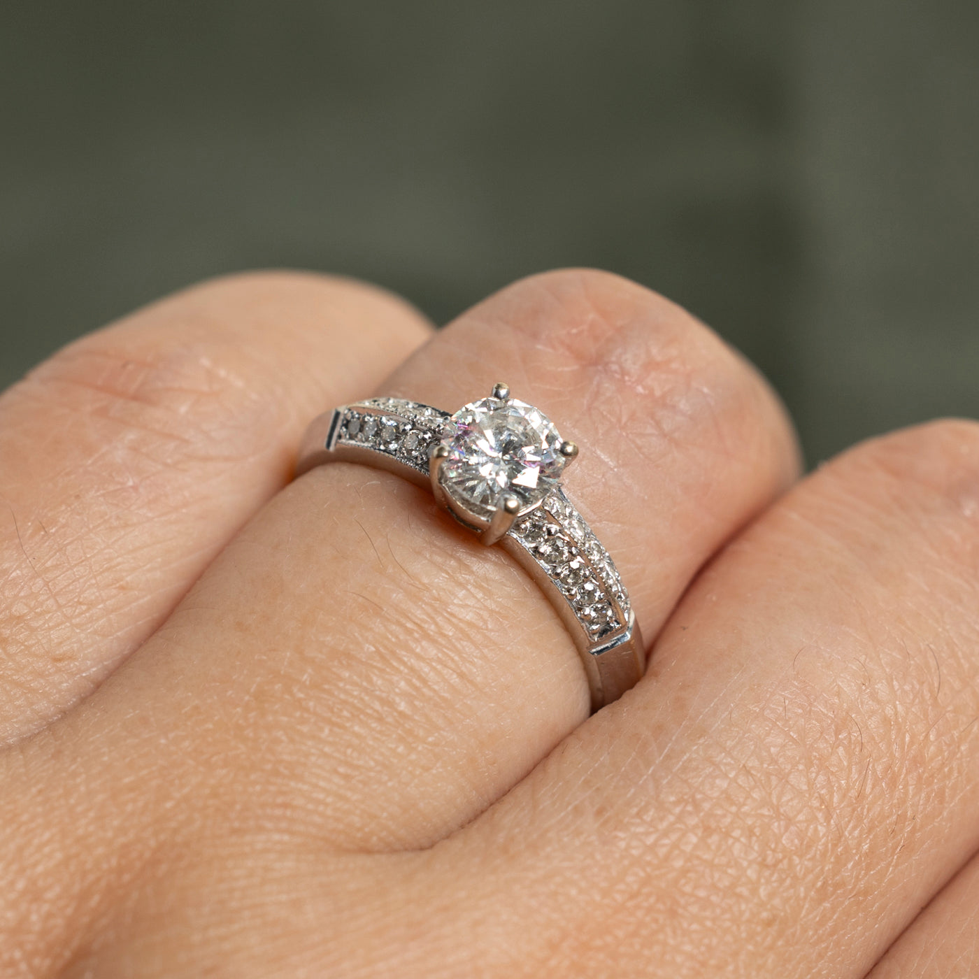 Diamond Knife Edge Engagement Ring | 0.83ctw | SZ 6.5