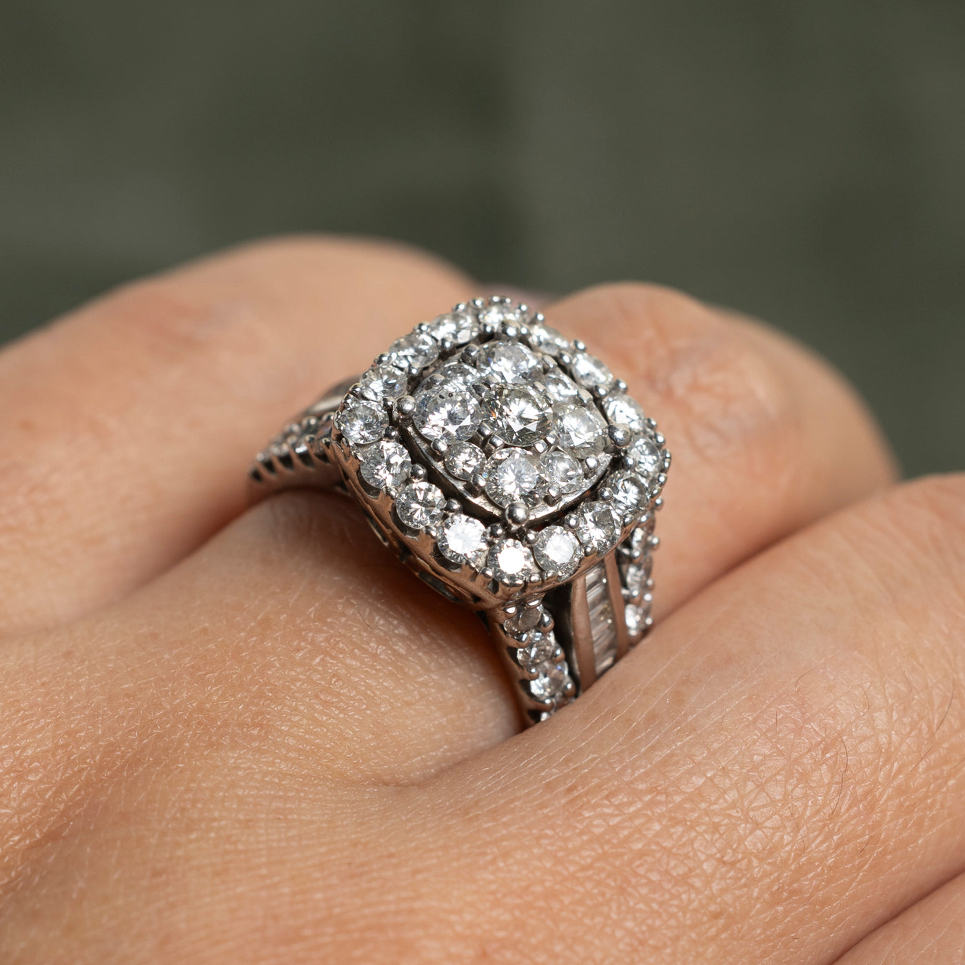 Diamond Cluster Halo Cocktail Ring | 2.73ctw | SZ 7.25