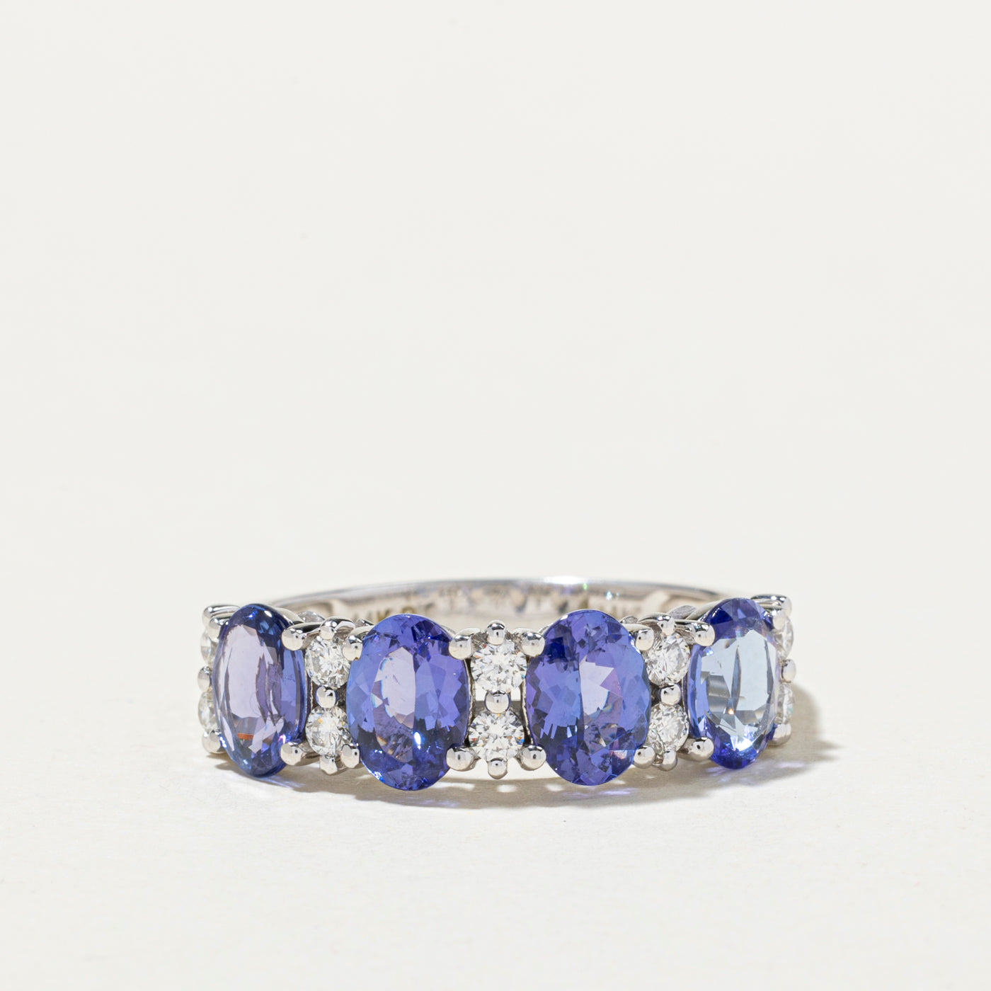 Four Stone Tanzanite & Diamond Ring | 3.51ctw, 0.61ctw | SZ 10.25