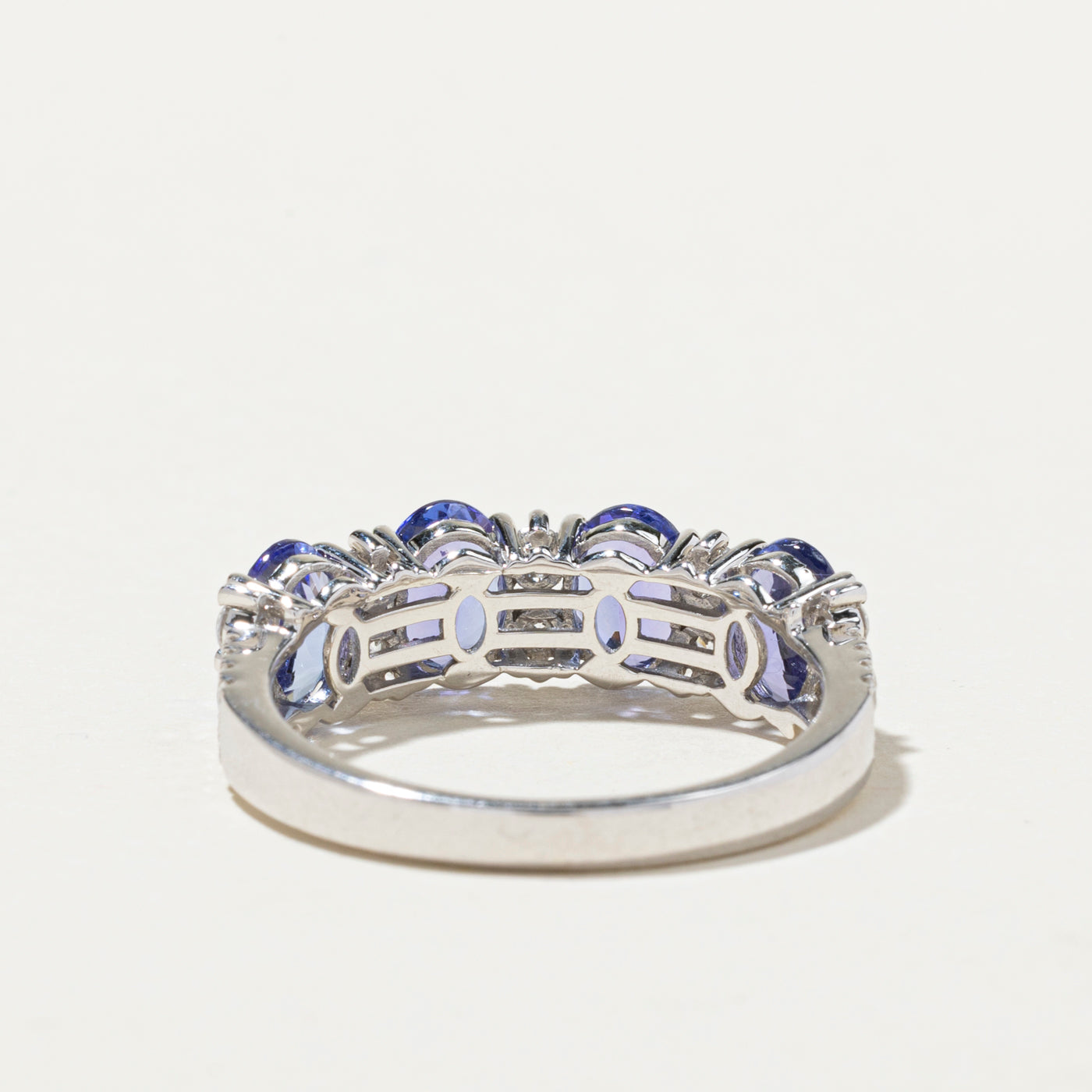 Four Stone Tanzanite & Diamond Ring | 3.51ctw, 0.61ctw | SZ 10.25