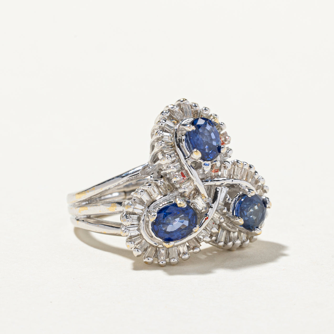 Sapphire & Diamond Cocktail Ring | 1.23ct, 0.67ctw | SZ 4.5