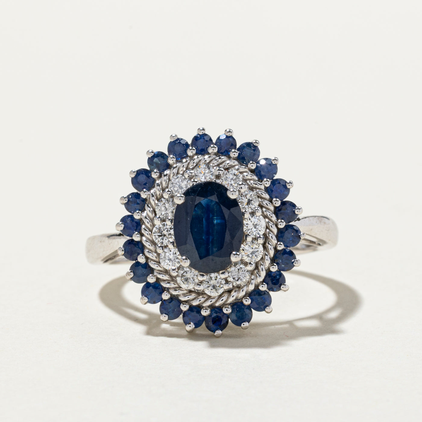 Sapphire & Diamond Petal Cocktail Ring | 2.57ctw, 0.045ctw | SZ 9.75