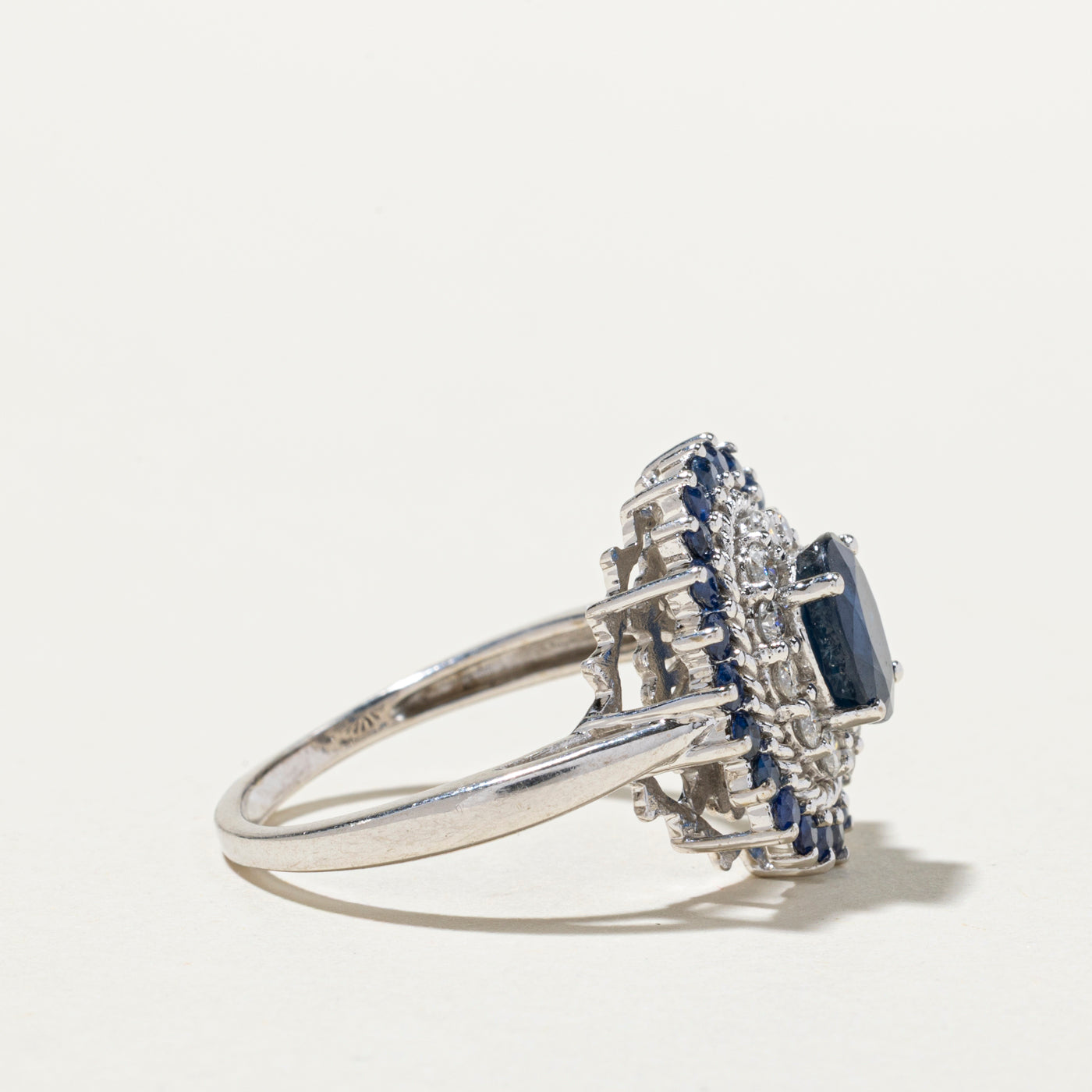 Sapphire & Diamond Petal Cocktail Ring | 2.57ctw, 0.045ctw | SZ 9.75
