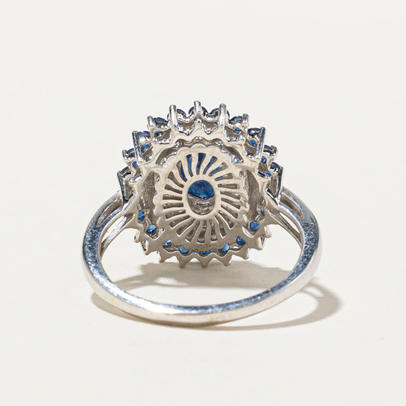 Sapphire & Diamond Petal Cocktail Ring | 2.57ctw, 0.045ctw | SZ 9.75
