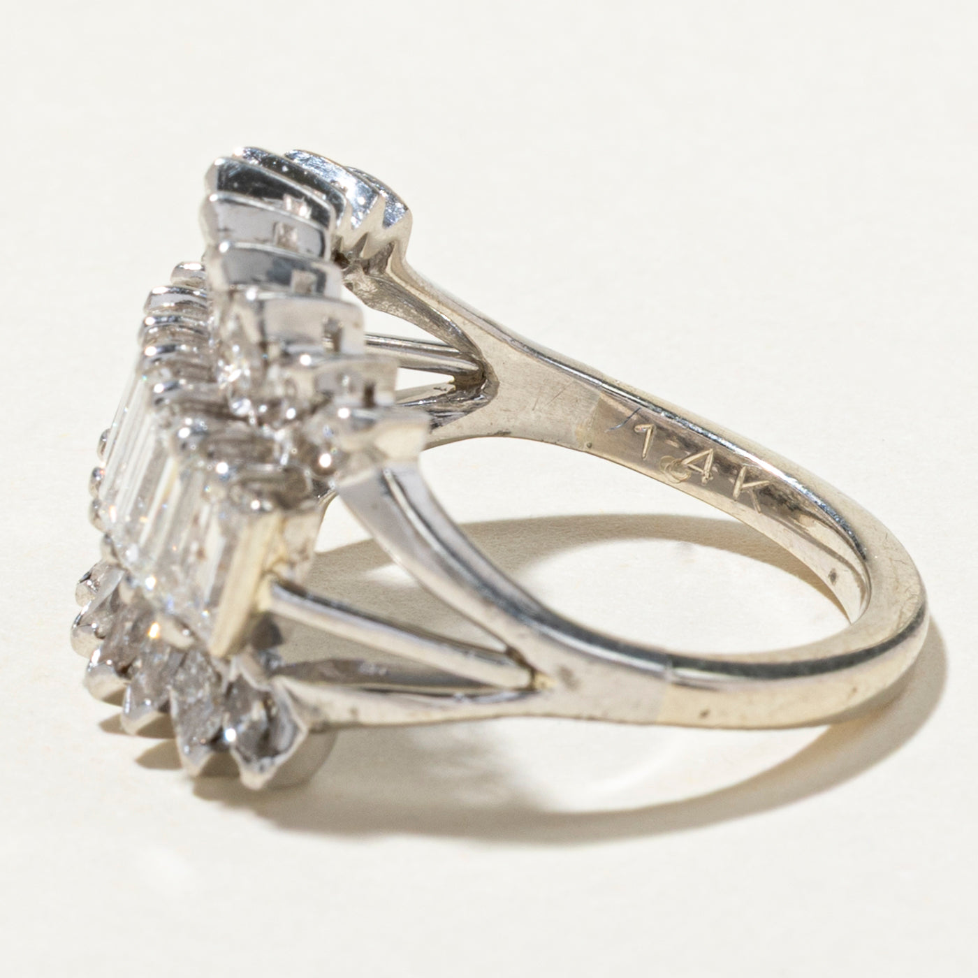 Multi Cut Diamond Cocktail Ring | 3.10ctw | SZ 7.5