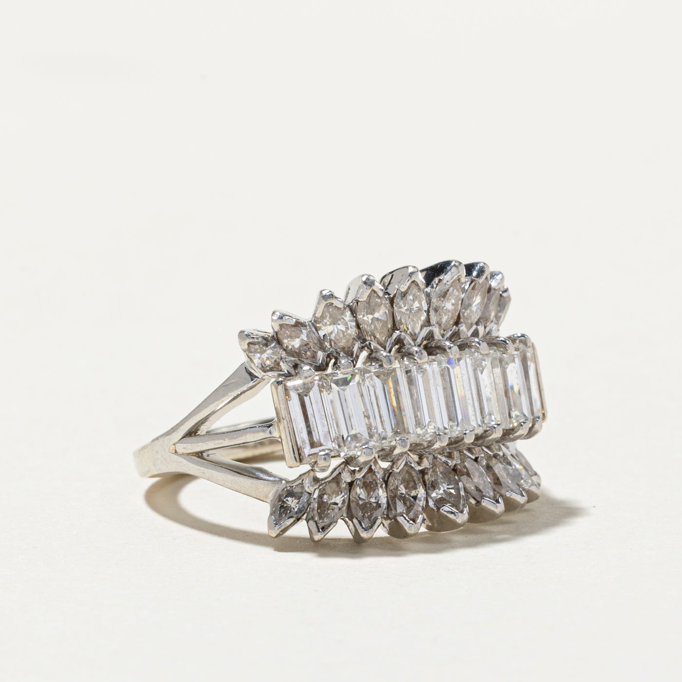 Multi Cut Diamond Cocktail Ring | 3.10ctw | SZ 7.5