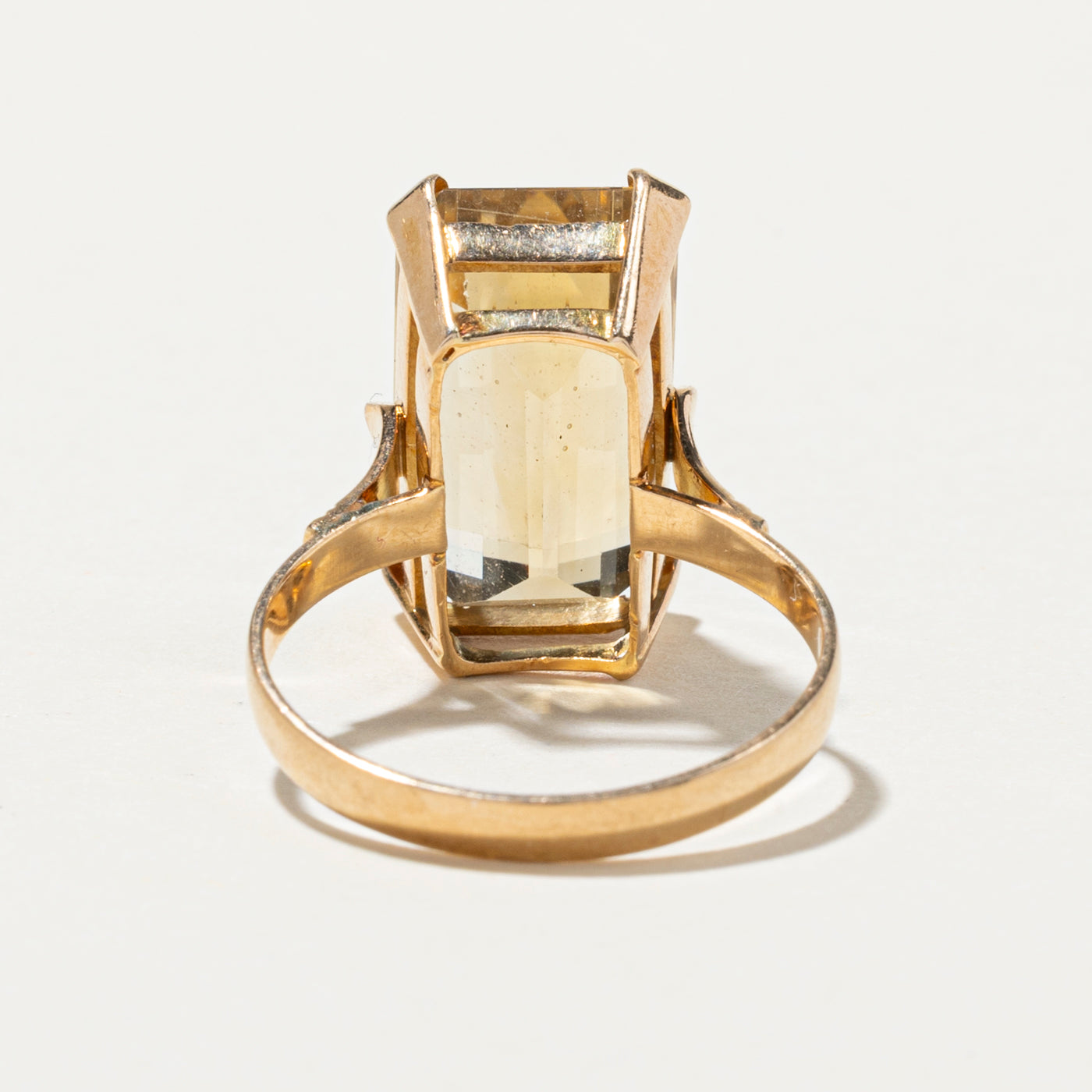 Emerald Cut Citrine Cocktail Ring | 10.42ct | SZ 7.5