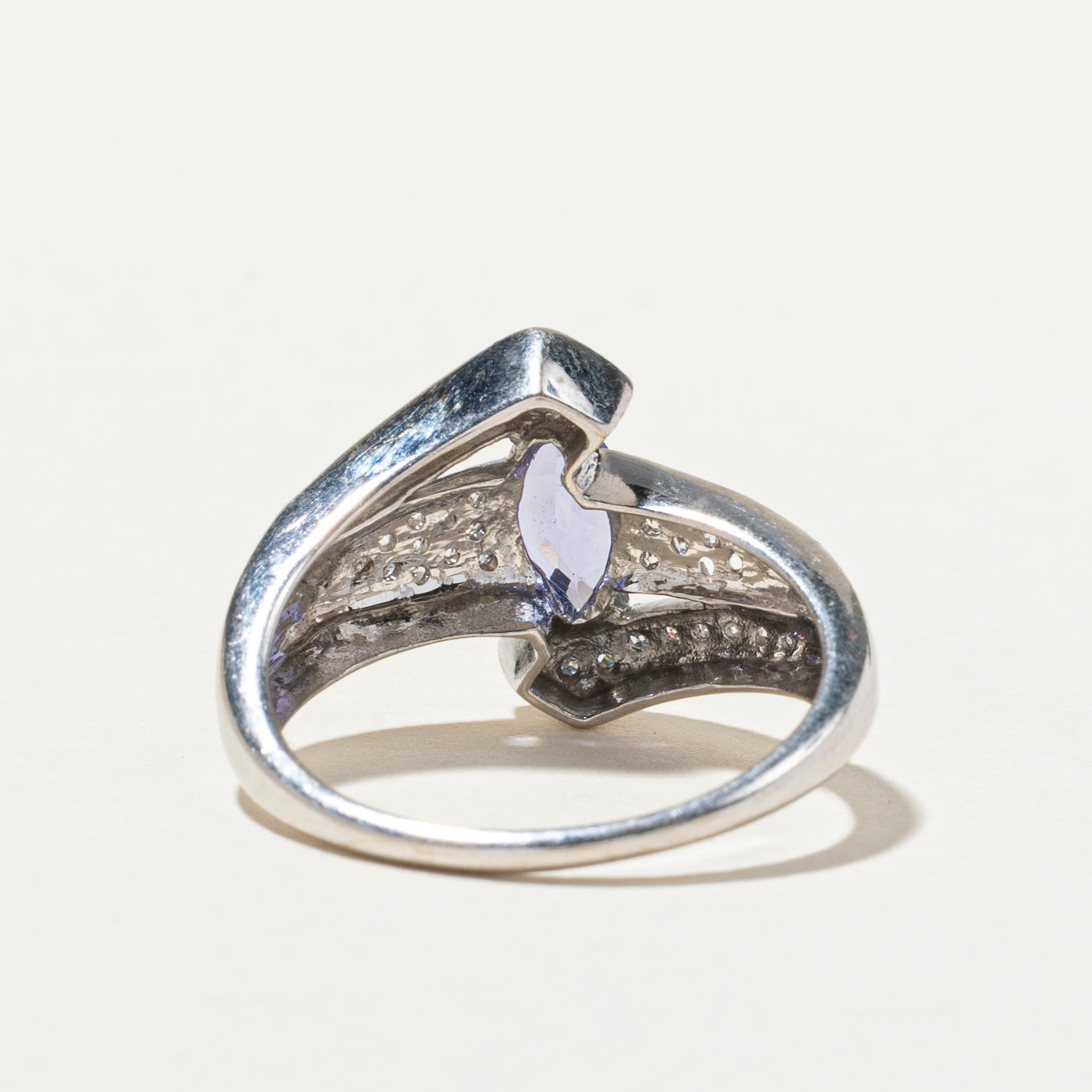 Tanzanite & Diamond Bypass Ring | 0.64ct, 0.29ctw | SZ 9.25