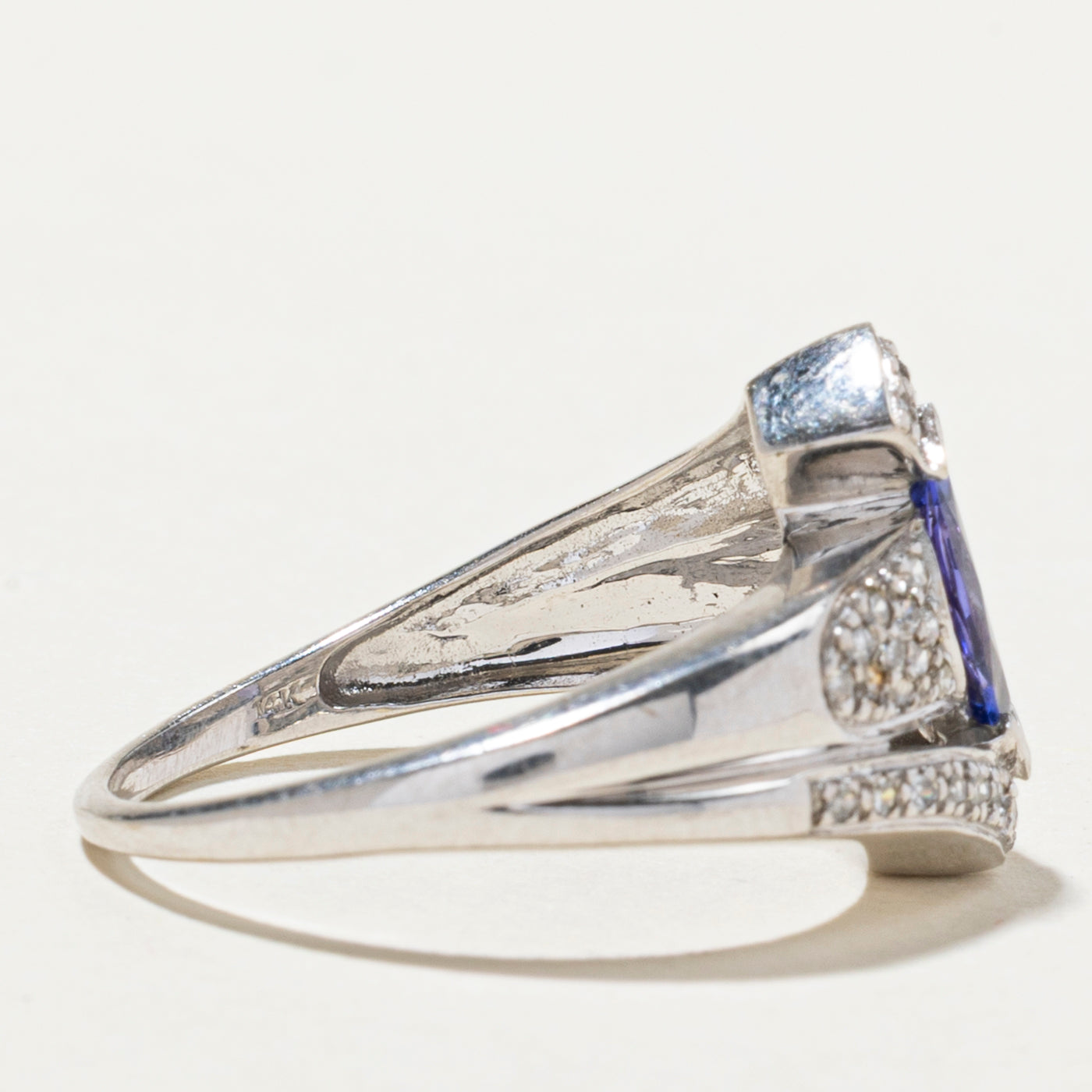 Tanzanite & Diamond Bypass Ring | 0.64ct, 0.29ctw | SZ 9.25
